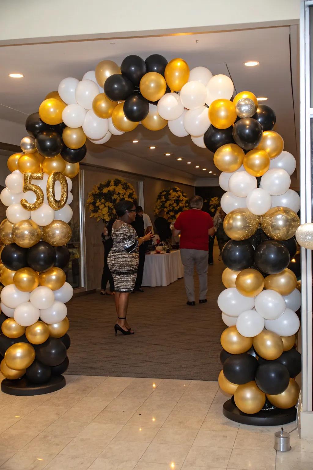 A balloon arch adds a festive flair to any celebration.
