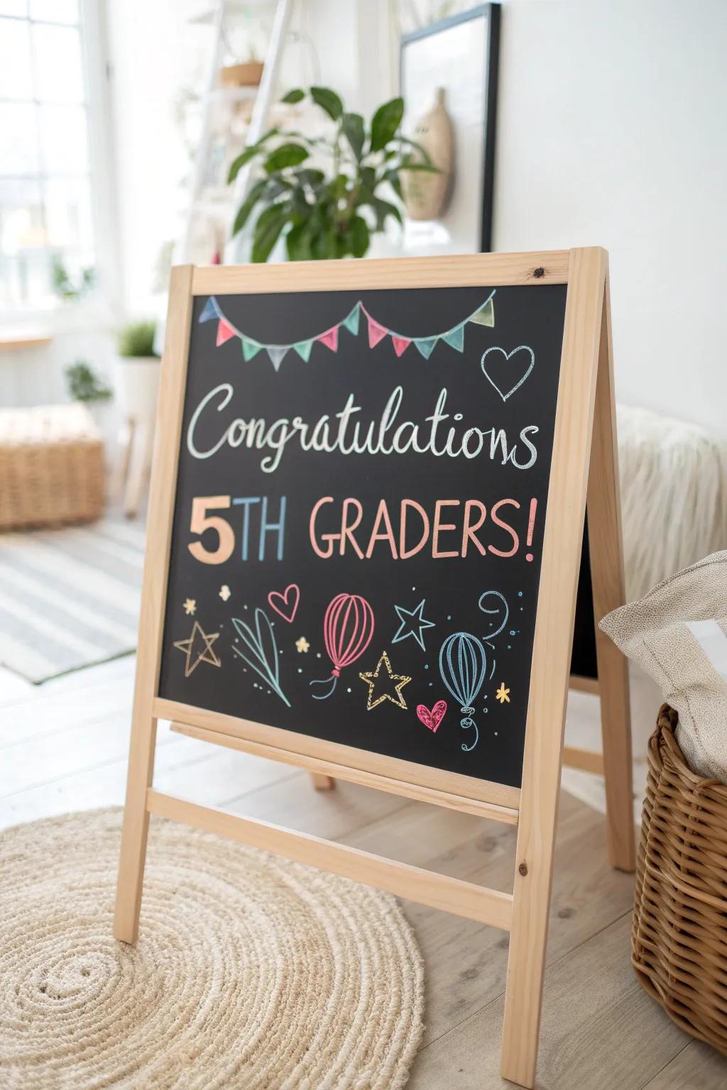 Celebrate in style with charming chalkboard art—perfect for marking milestones with a touch of minimalist boho flair!