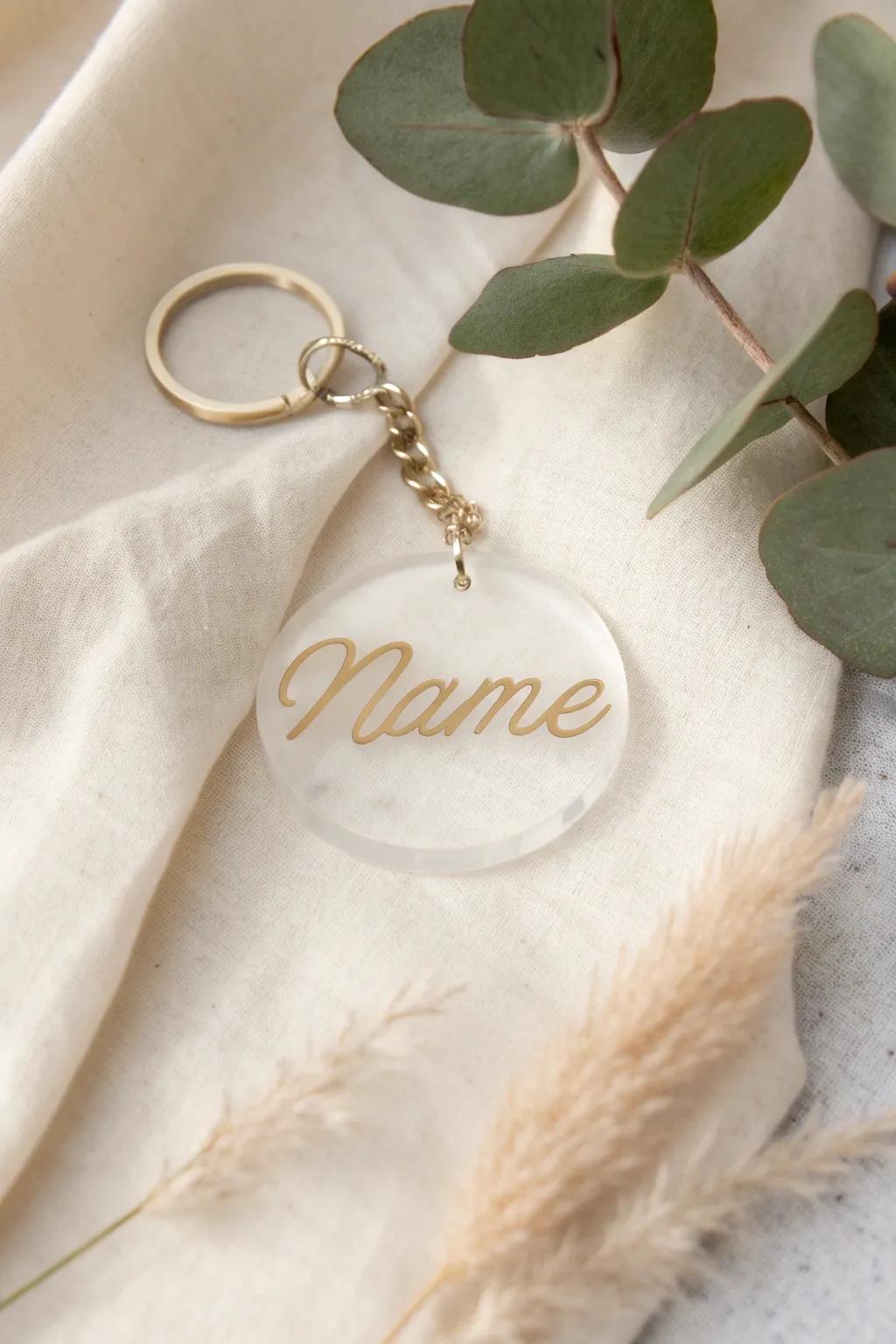 Add a touch of elegance to your keys with a personalized acrylic keychain that speaks to your unique style.