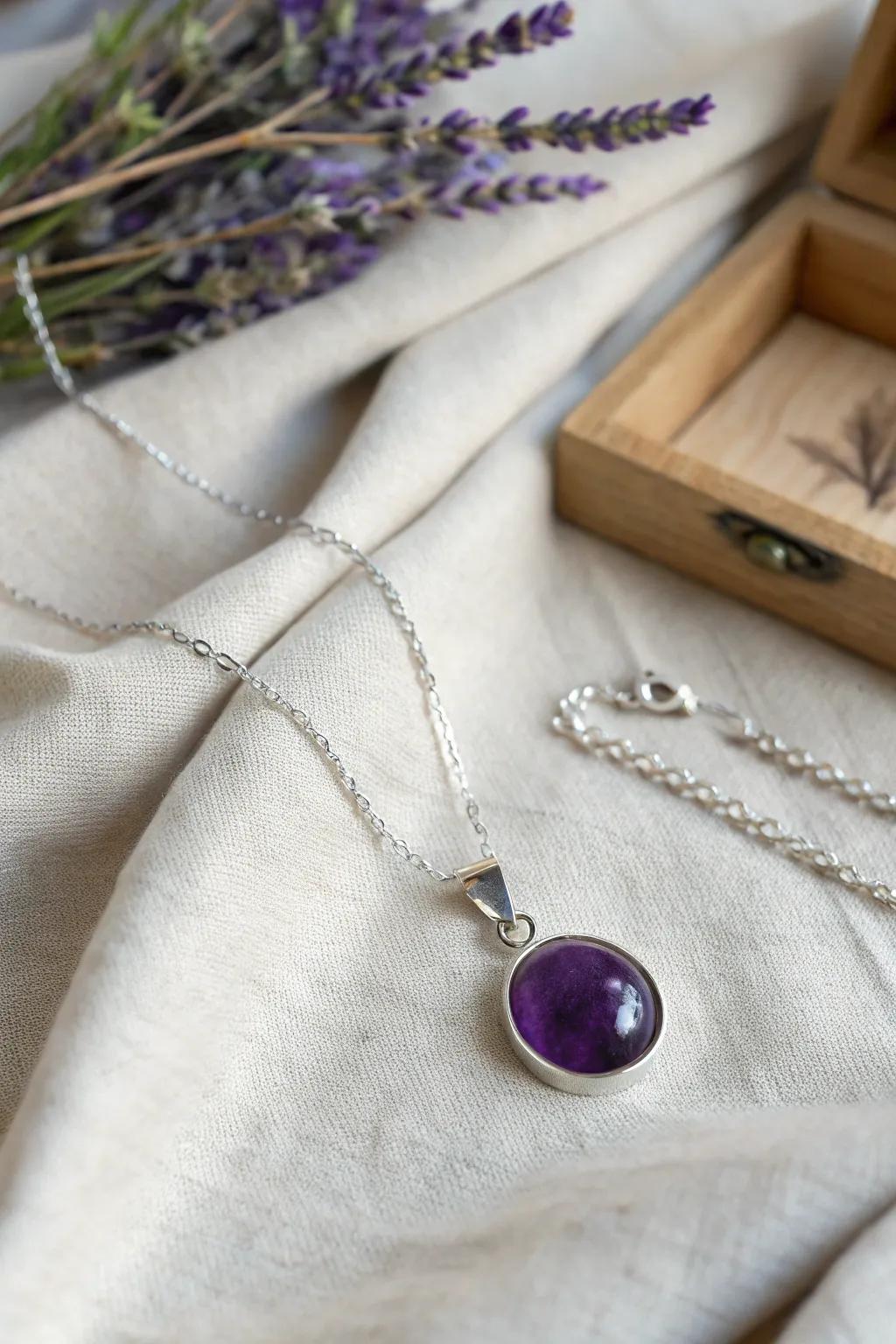 Embrace elegance with this timeless amethyst necklace, a perfect blend of beauty and meaning.