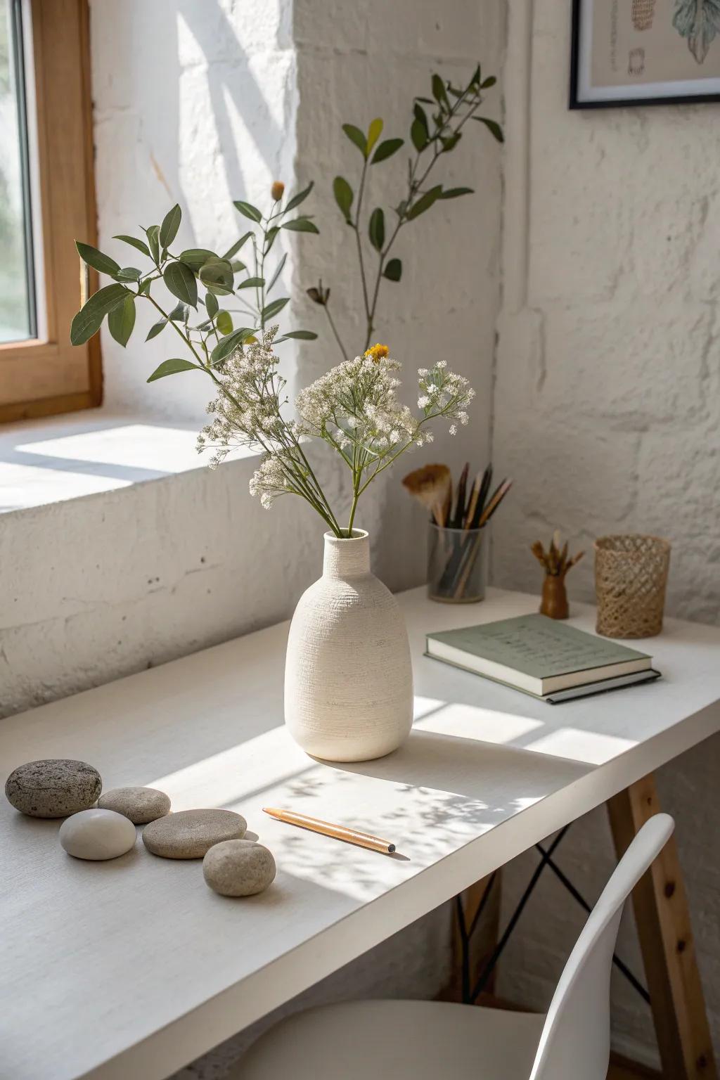 Embrace the art of simplicity with nature's touch. 🌿✨ #ScandiBoho #NatureInspiredArt