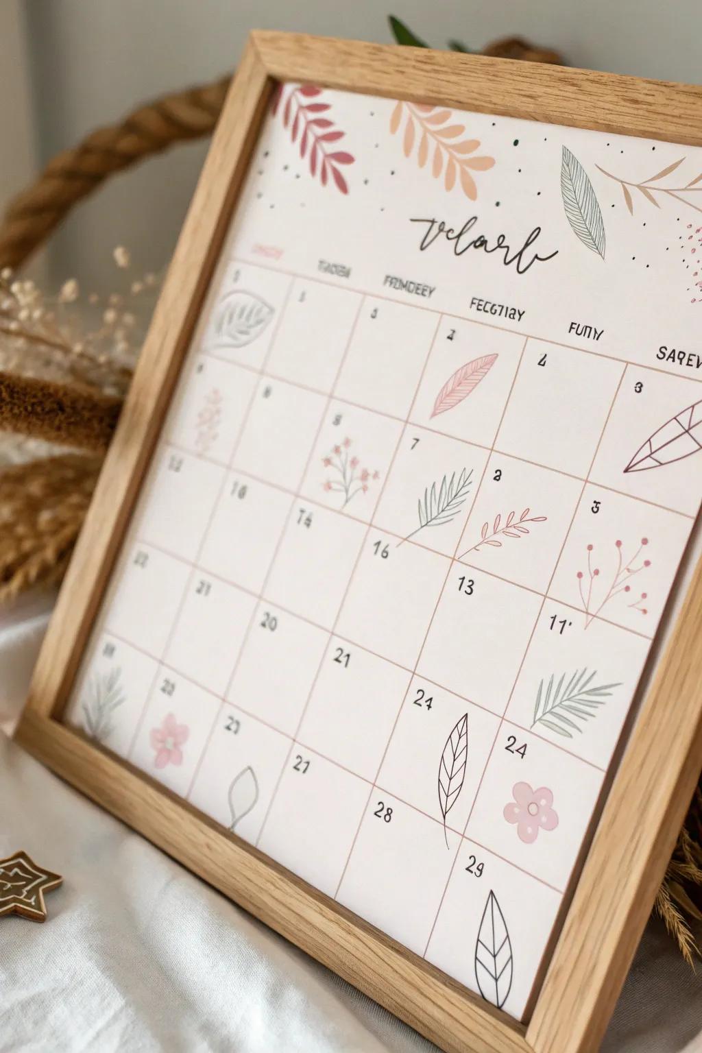 Unleash your creativity and doodle your days away with this charming August calendar idea!