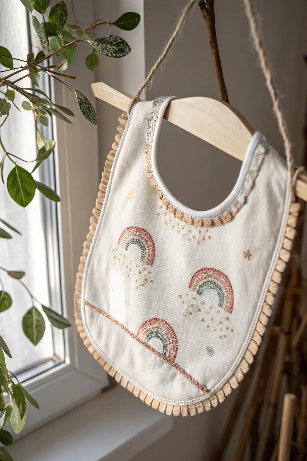 Delight in the simplicity and charm of handcrafted baby bibs—where Scandinavian minimalism meets Boho warmth.