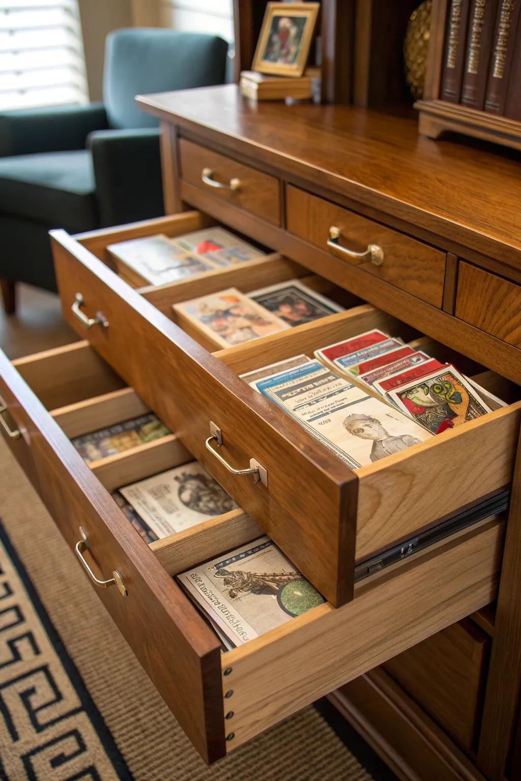 Effortlessly organize your card collection with a touch of elegance.