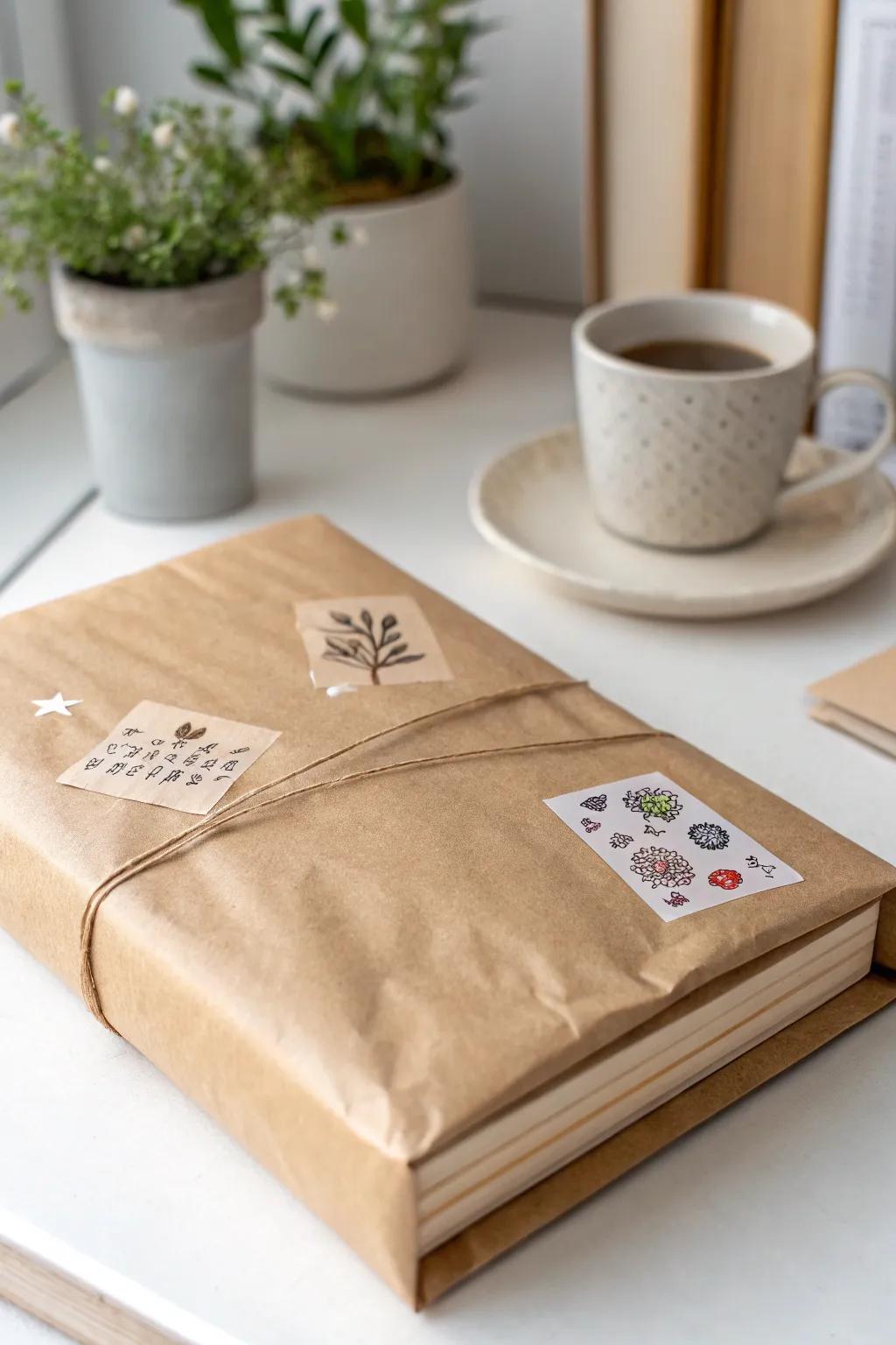 Transform simplicity into style with a brown paper bag book cover – your blank canvas for creativity!