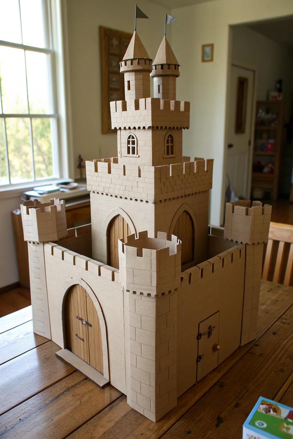 Transform ordinary cardboard into your own mini fortress with this simple starter castle design.