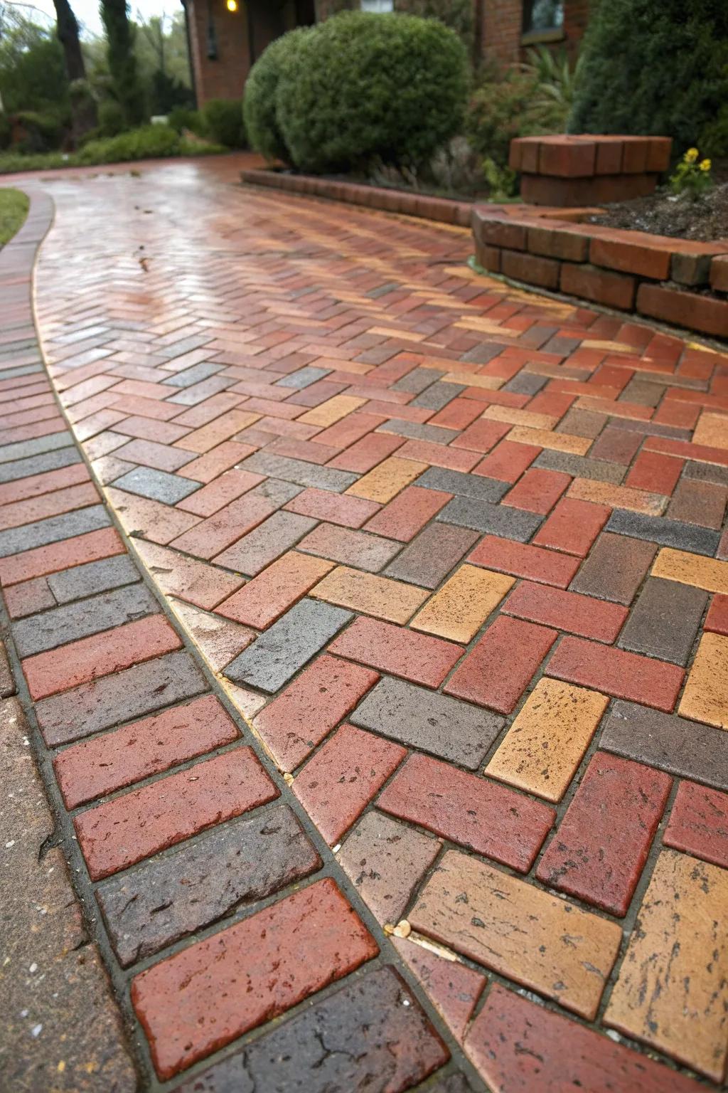 Timeless Elegance: The Classic Herringbone Brick Driveway