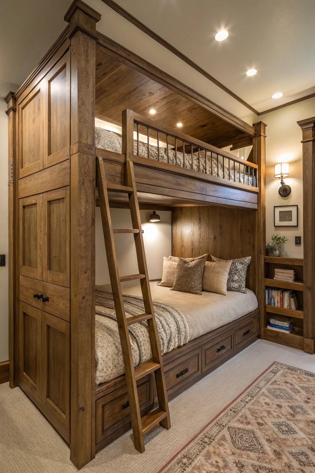 Discover the art of craftsmanship with these cozy nook bunk beds, where elegance meets comfort.