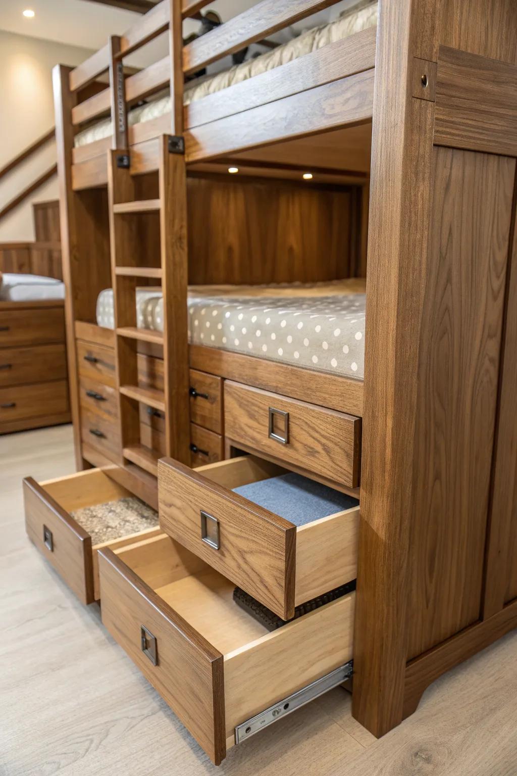 Unlock the potential of your space with expertly crafted storage solutions. #Craftsmanship #BunkBedInnovation