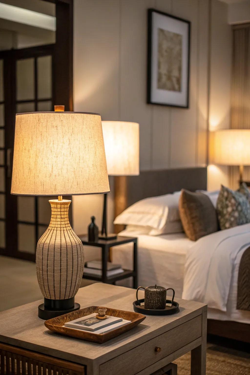 Soft lighting creates a warm and calming atmosphere.