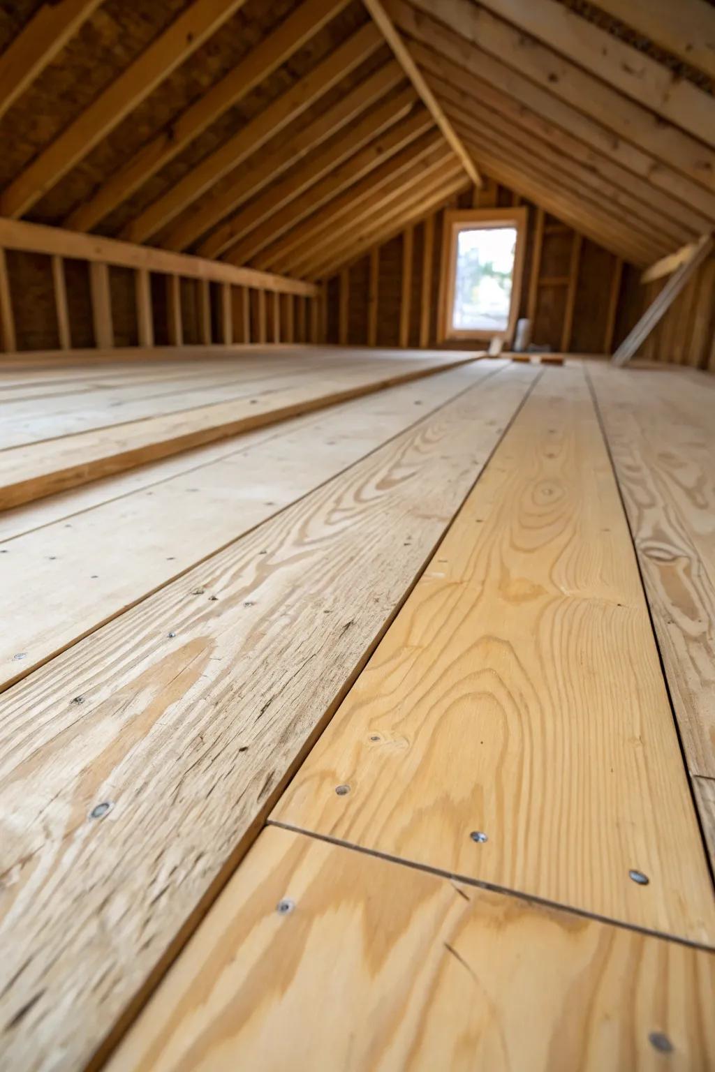 Transform your attic affordably with precision-crafted plywood panels.