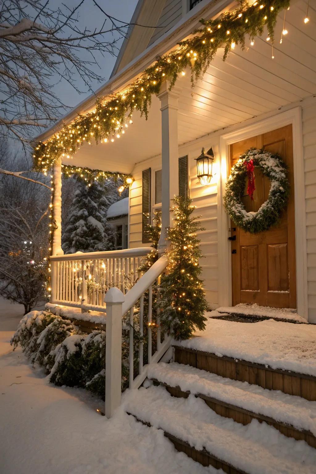 Create a magical winter wonderland on your porch.
