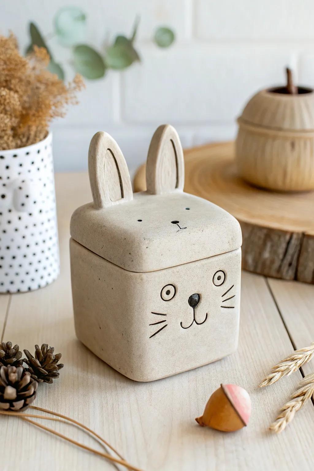 Let your creativity run wild with this charming animal clay box, where Scandinavian minimalism meets playful Boho spirit.