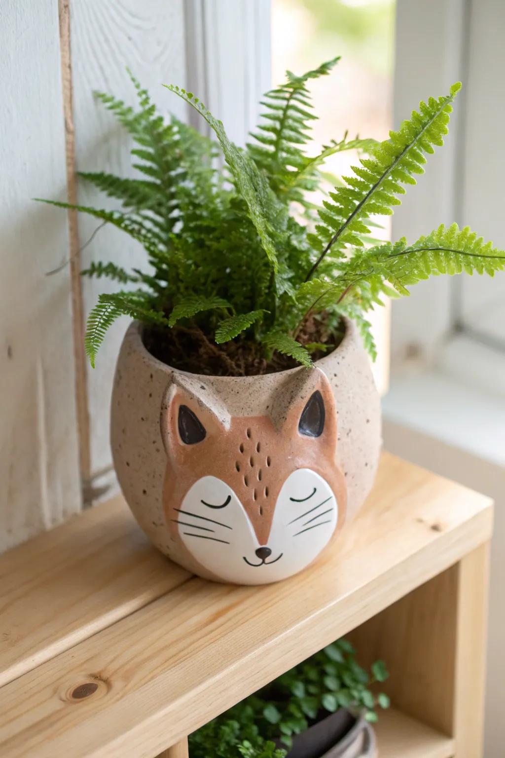 Add a playful touch to your decor with this charming fox planter, perfect for bringing a hint of nature indoors.