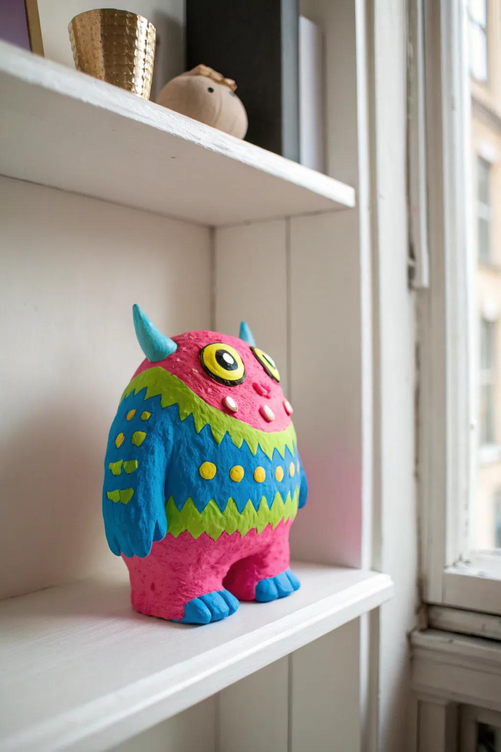 Unleash your creativity with bold, vibrant clay monsters that add a playful pop to any space!