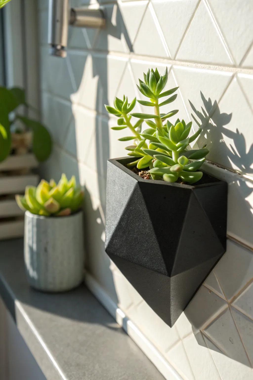 Elevate your space with the sleek elegance of geometric wall planters, perfect for adding a touch of modern craftsmanship.