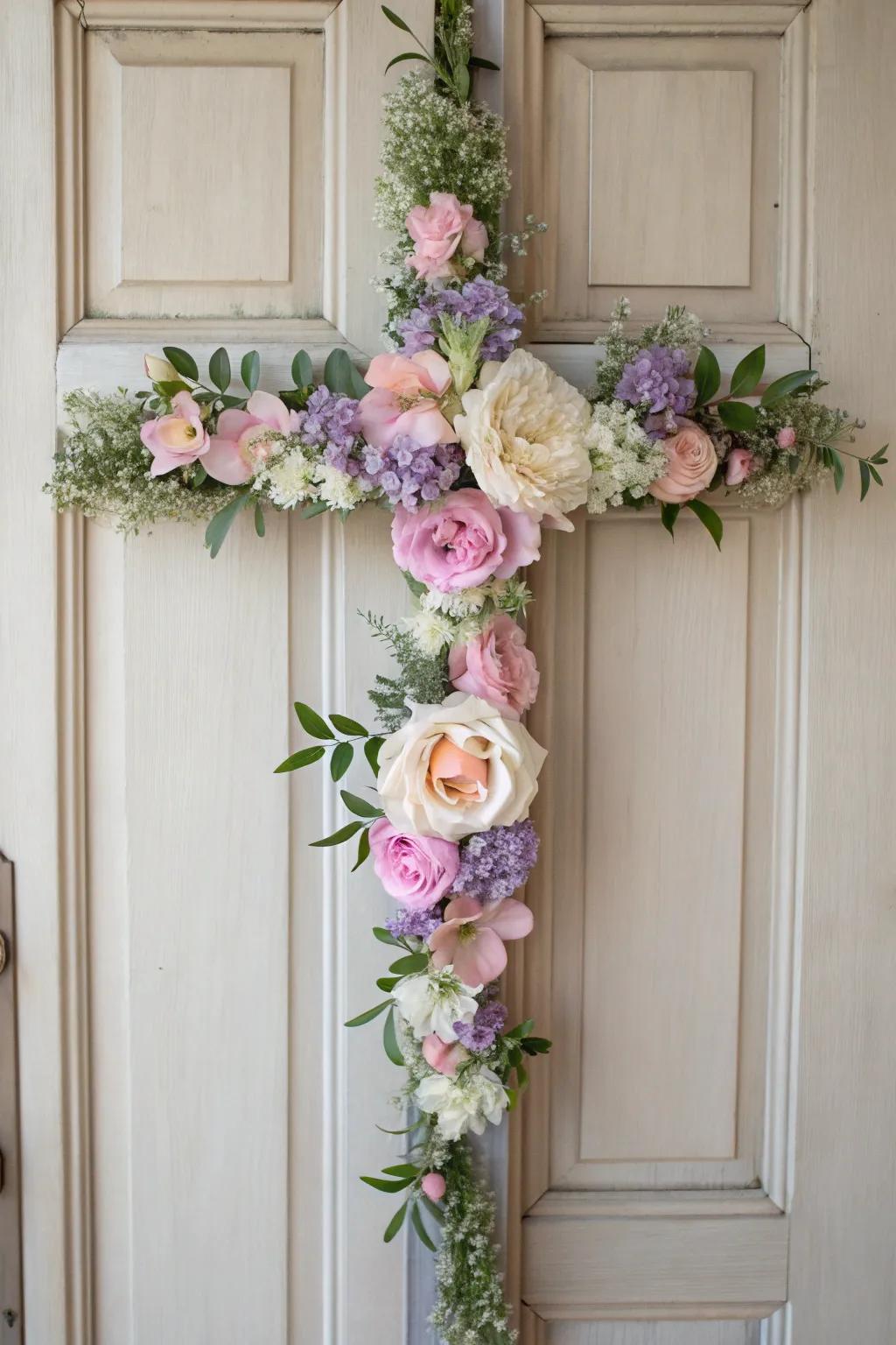 Elevate your entrance with a touch of spring elegance.