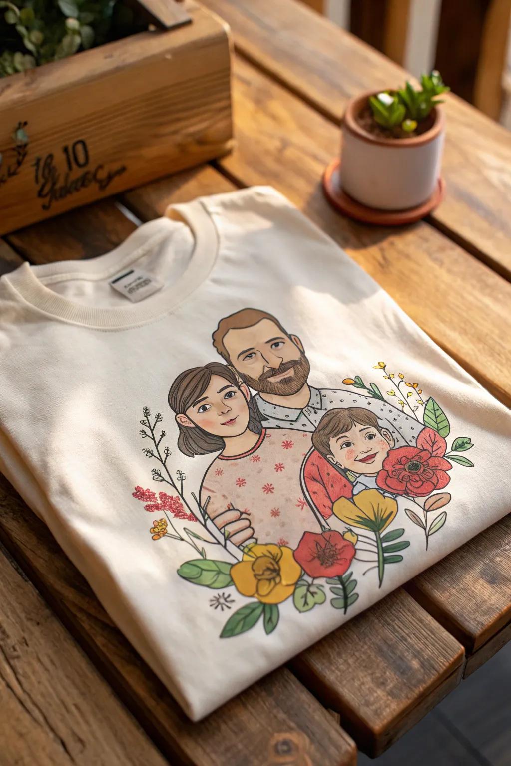 Celebrate Father's Day in style with a custom family portrait tee – where comfort meets creativity!