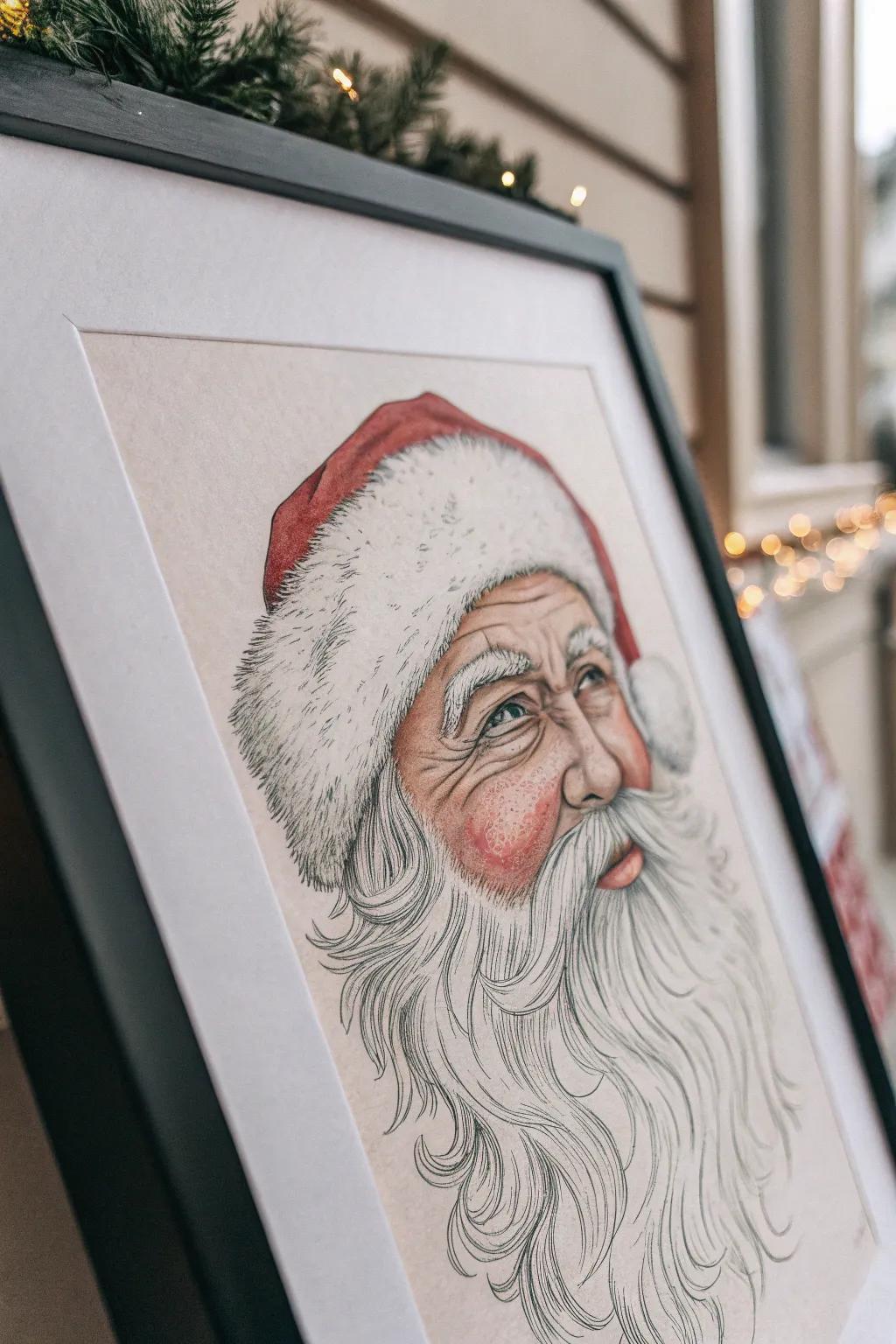 Discover the charm of a classic Santa with a twinkle in his eye, perfect for adding a festive touch to your minimalist decor.