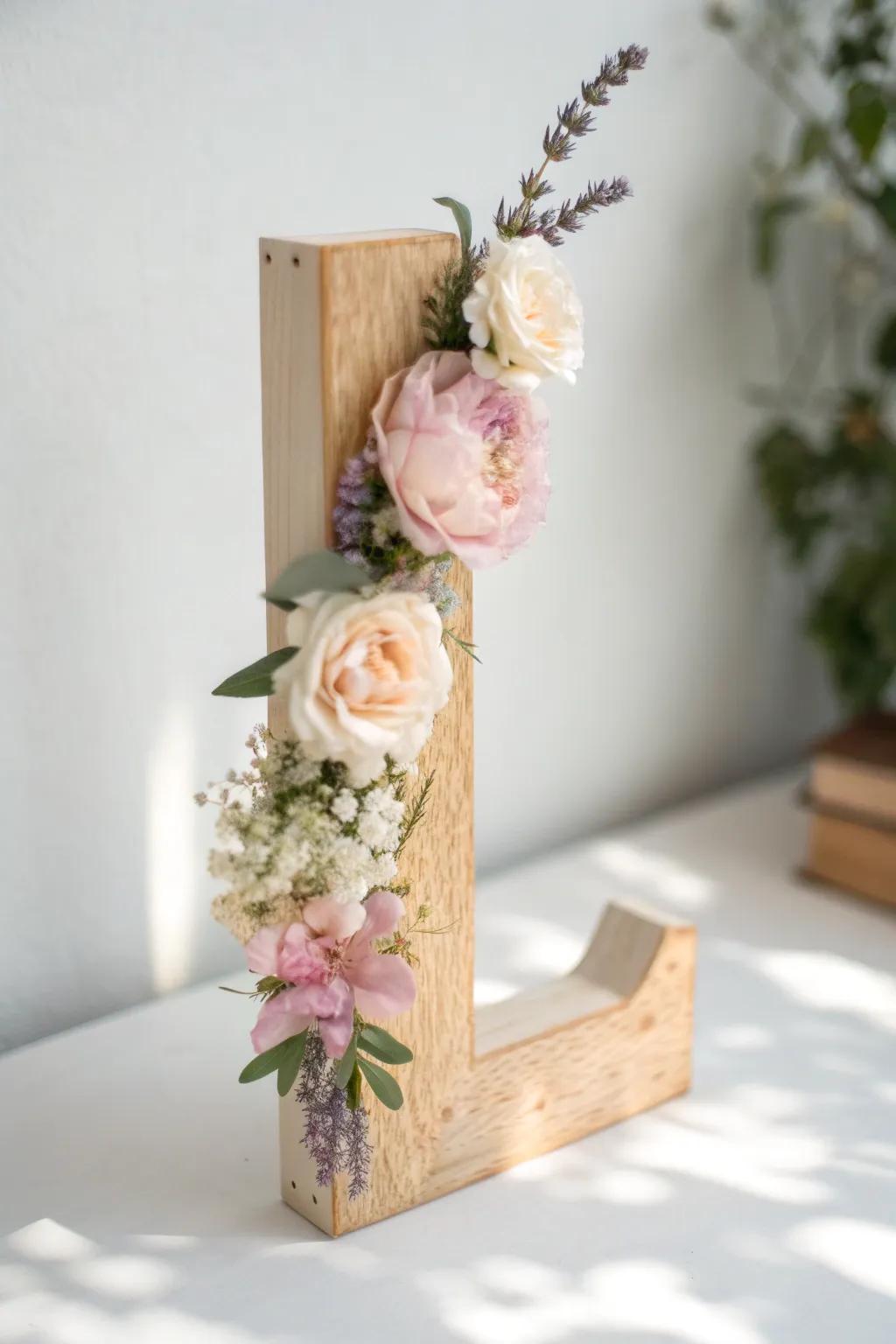 Embrace the romantic charm of handmade floral wooden letters for a fresh and whimsical home decor touch.