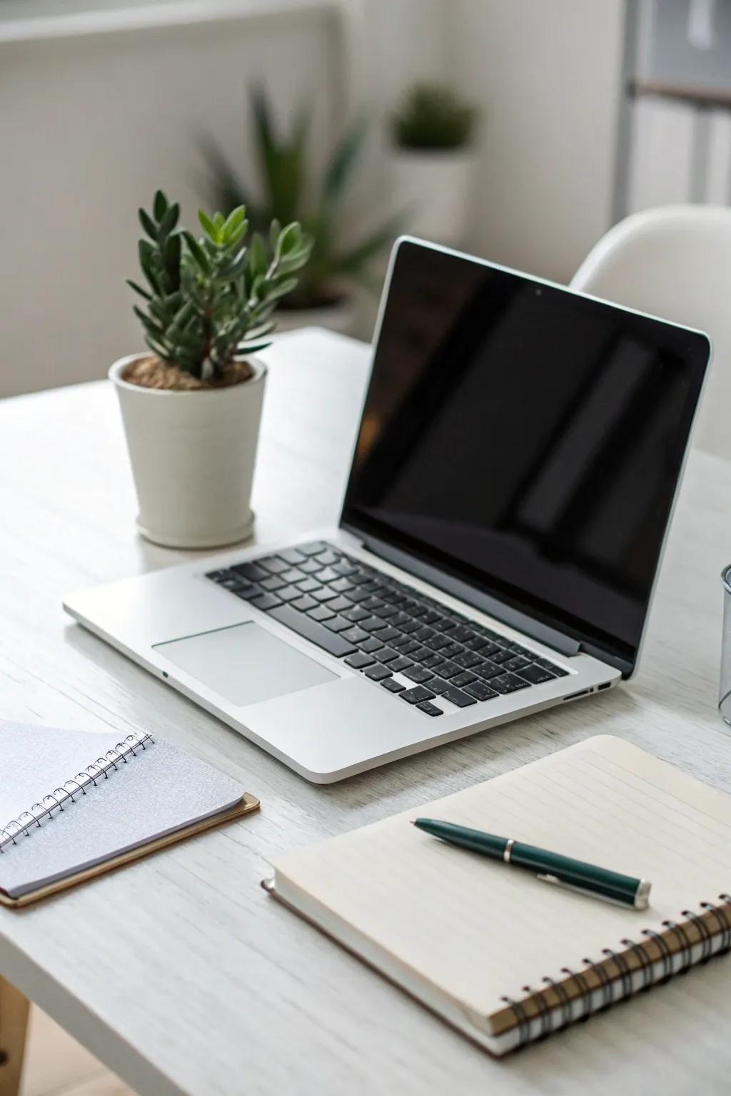 Minimalist desk setup with a focus on simplicity and functionality.