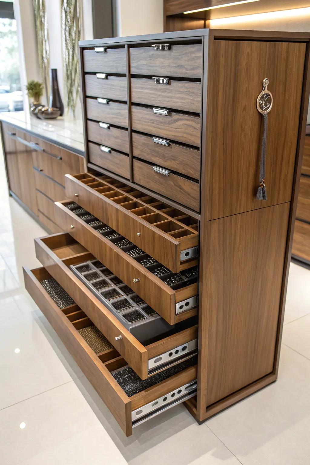 Elevate your workspace with compact storage units that blend craftsmanship with functionality.