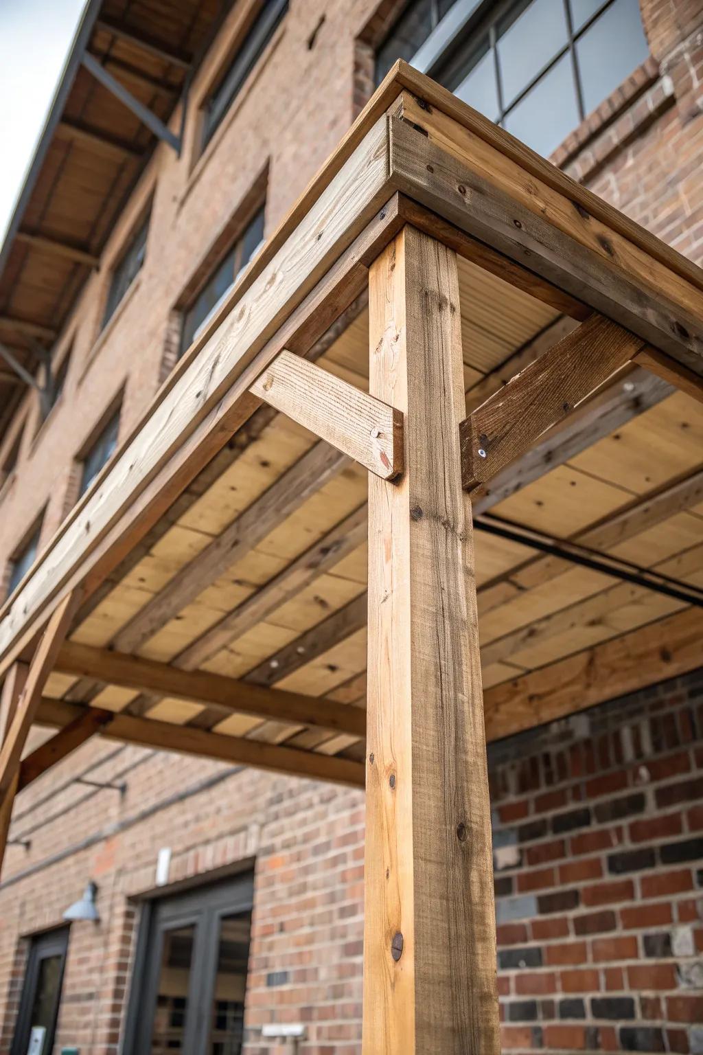Elevate your space with the timeless charm of a handcrafted wooden awning.