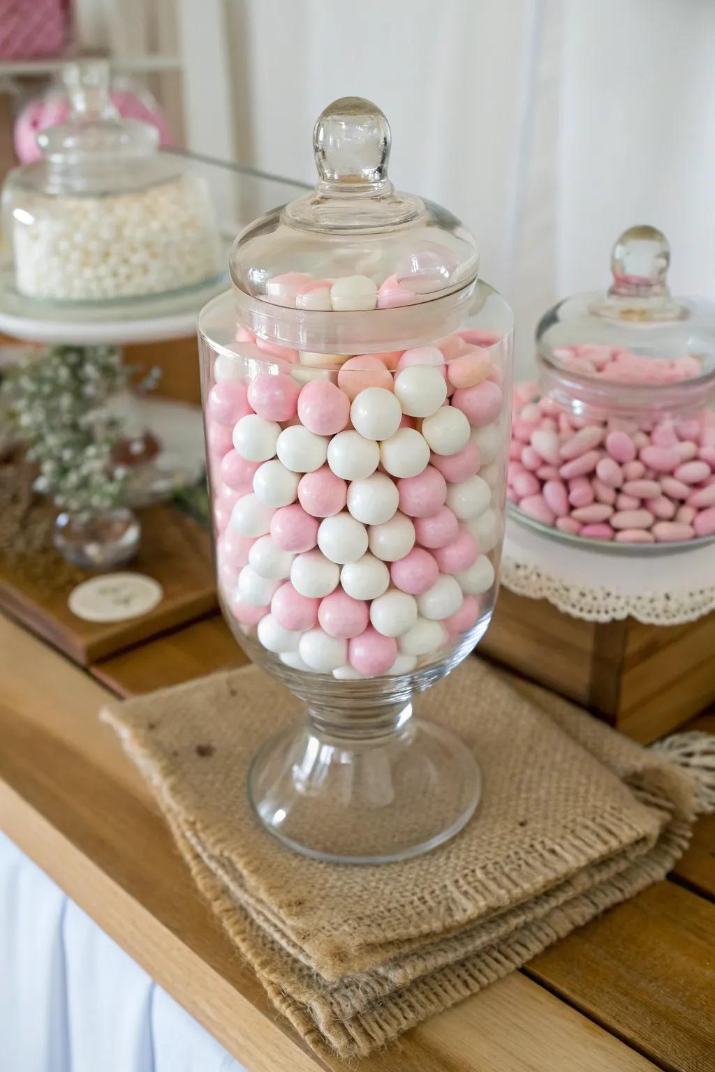 Sweet Elegance: A Pastel Pink and White Candy Delight