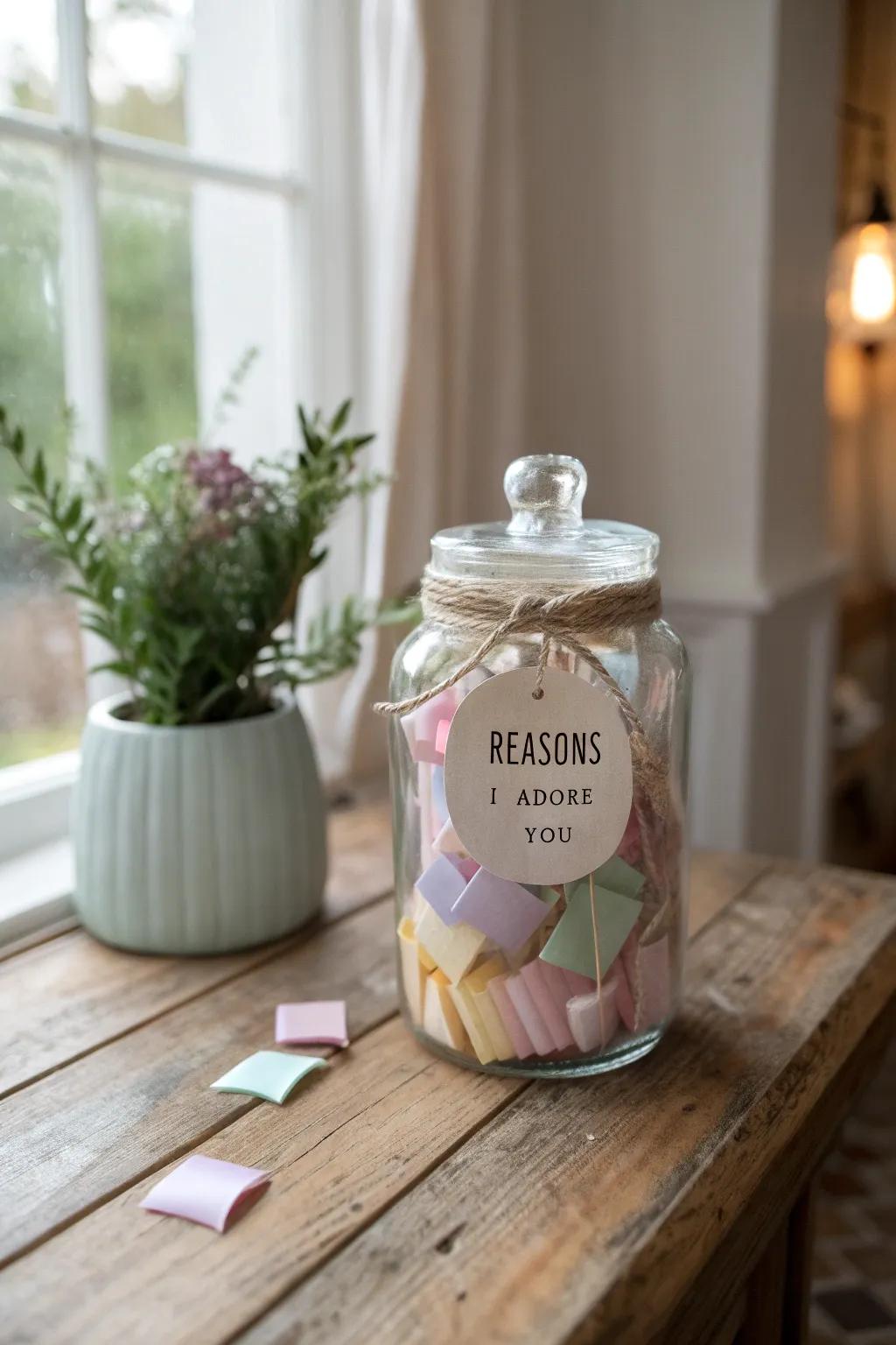 Capture his heart with a jar of love notes, a gift of endless affection.