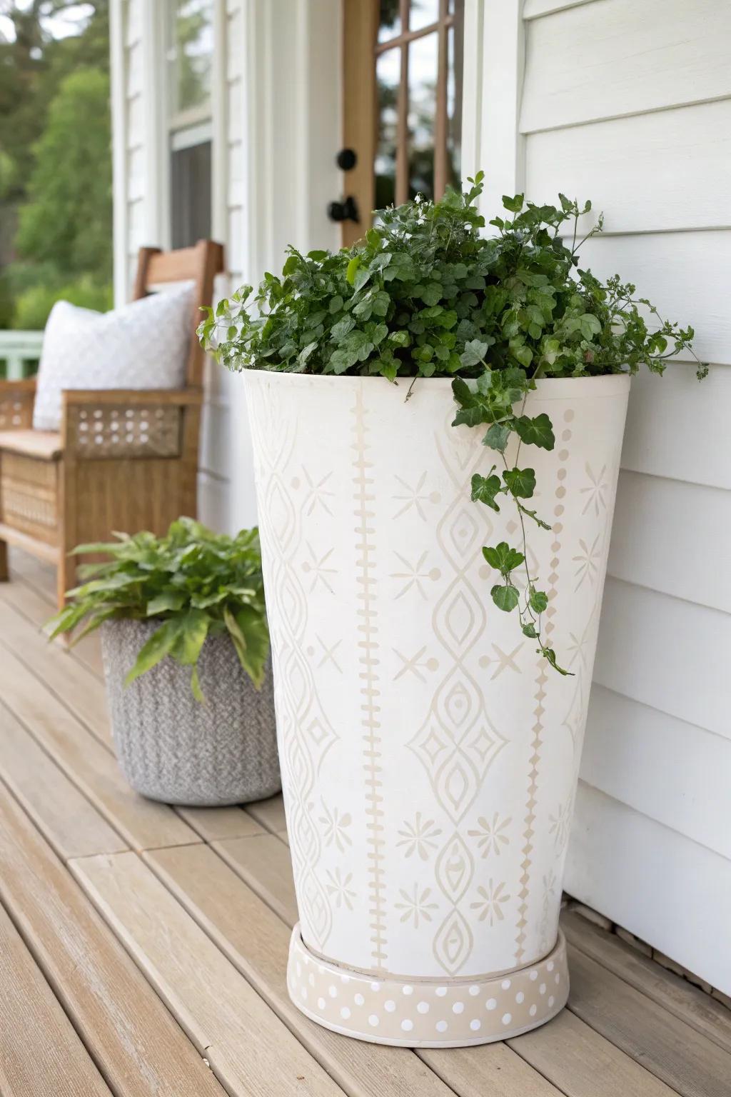 From Trash to Treasure: Elevate your porch with this chic DIY planter transformation!