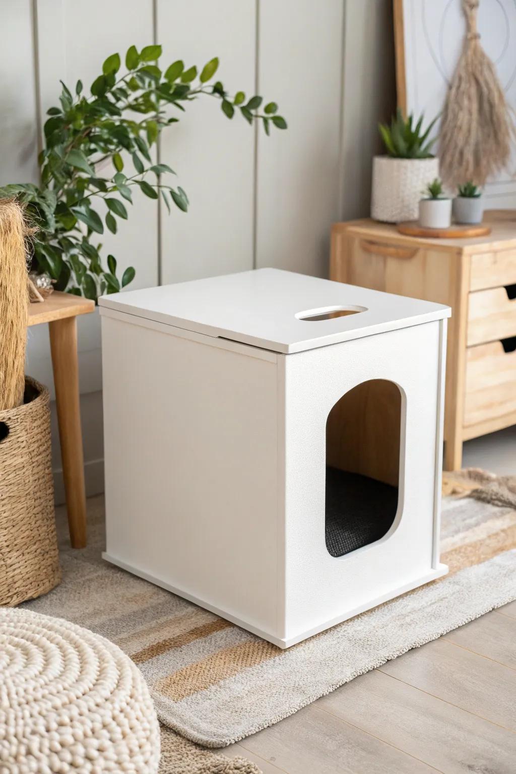 Transform your space with this simple and stylish DIY litter box idea! #ScandinavianChic #BohoMinimalism