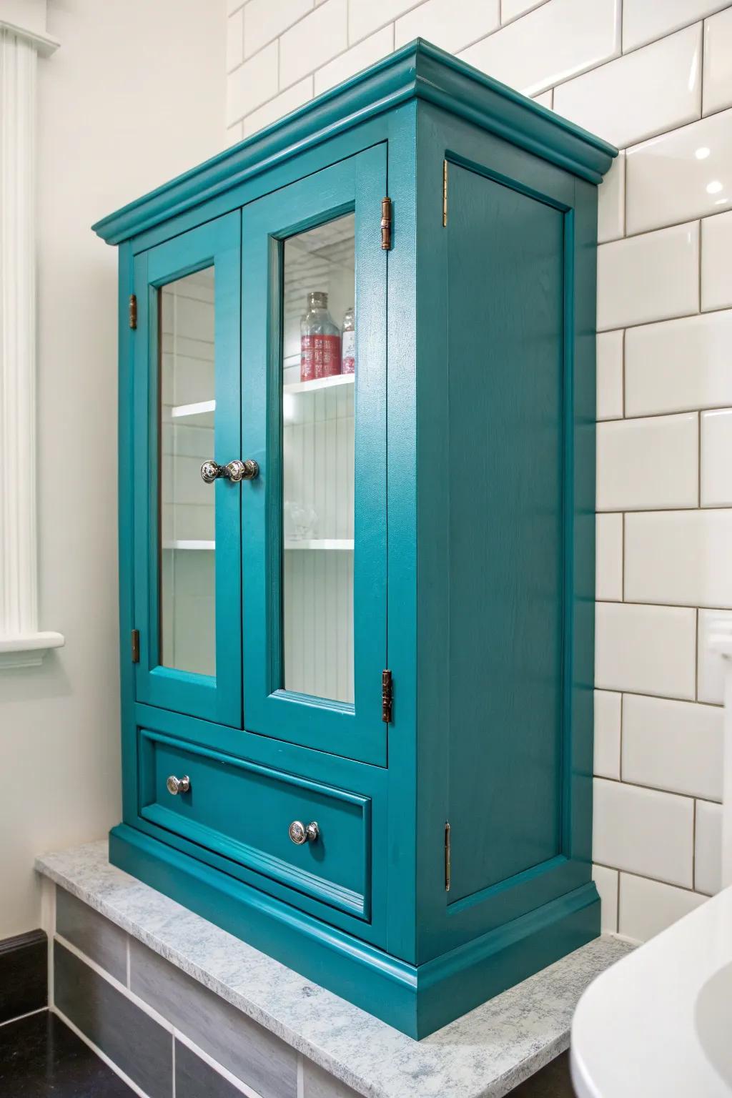 Transform your space with a bold pop of teal—where craftsmanship meets vibrant creativity.