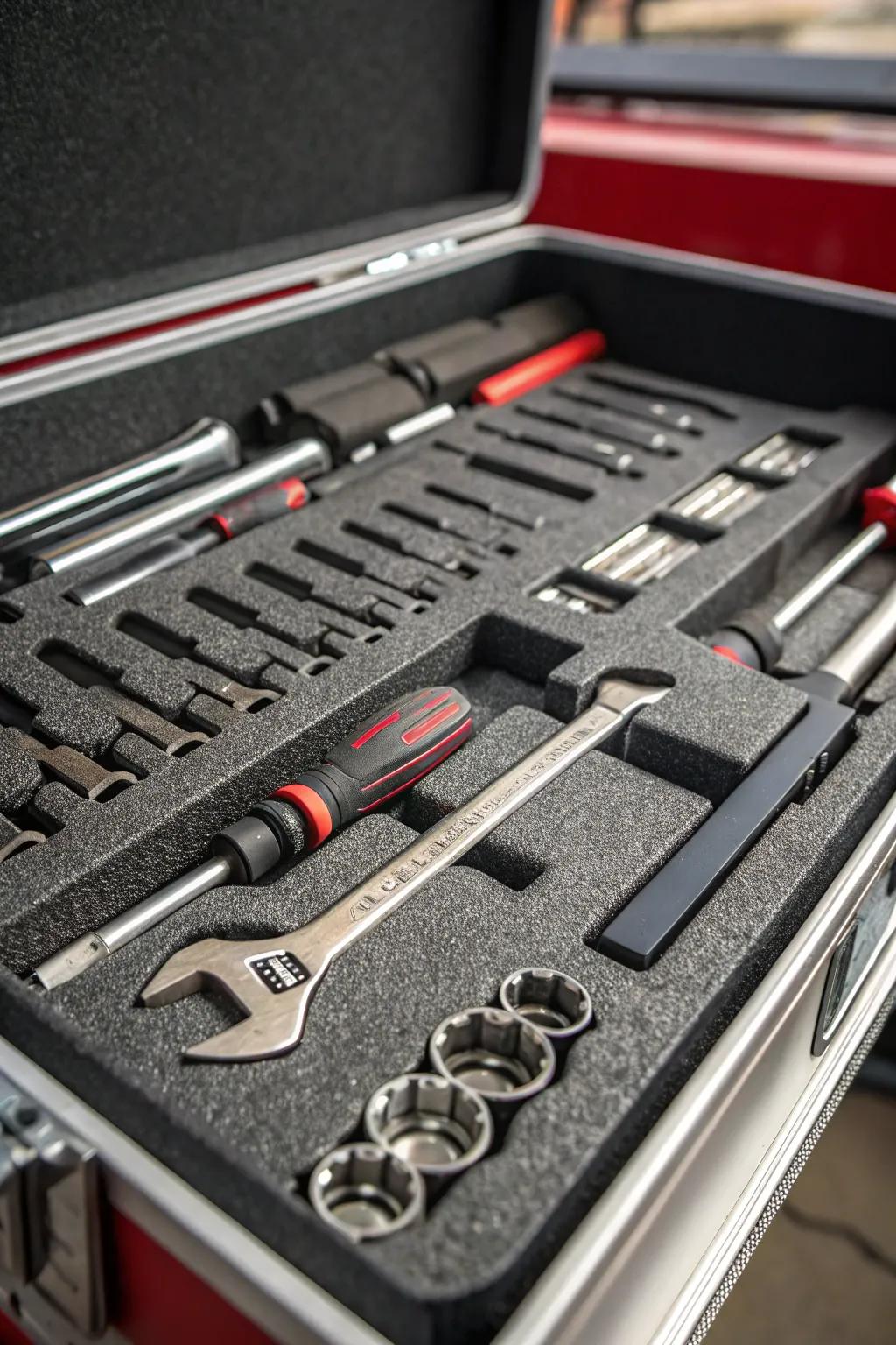 Elevate your tool organization with custom-cut foam inserts for ultimate protection and style.