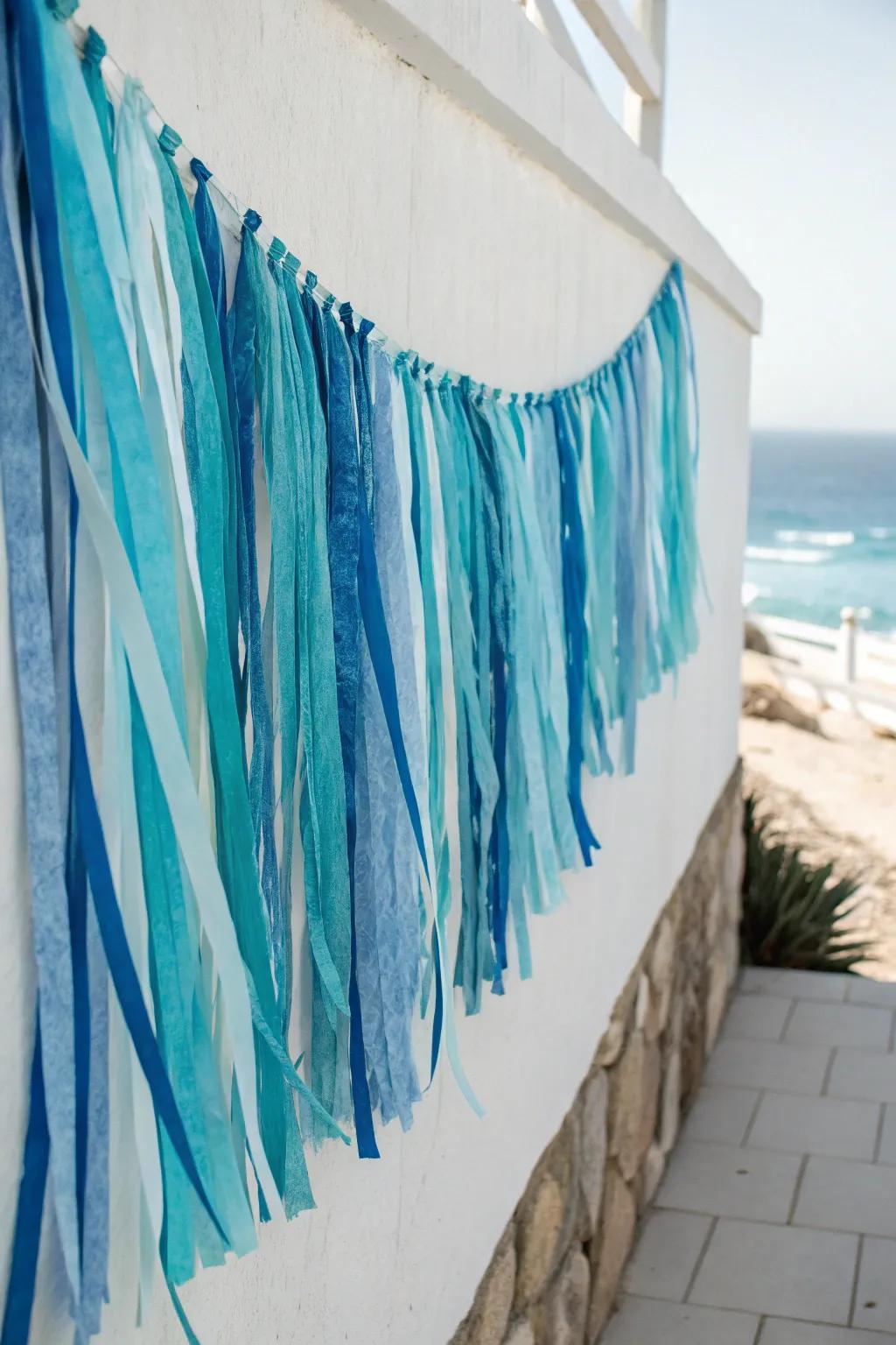 Transform your space into a serene underwater haven with this wave-inspired oceanic backdrop. 🌊✨ #DIYDecor #UnderTheSea #ScandiBoho