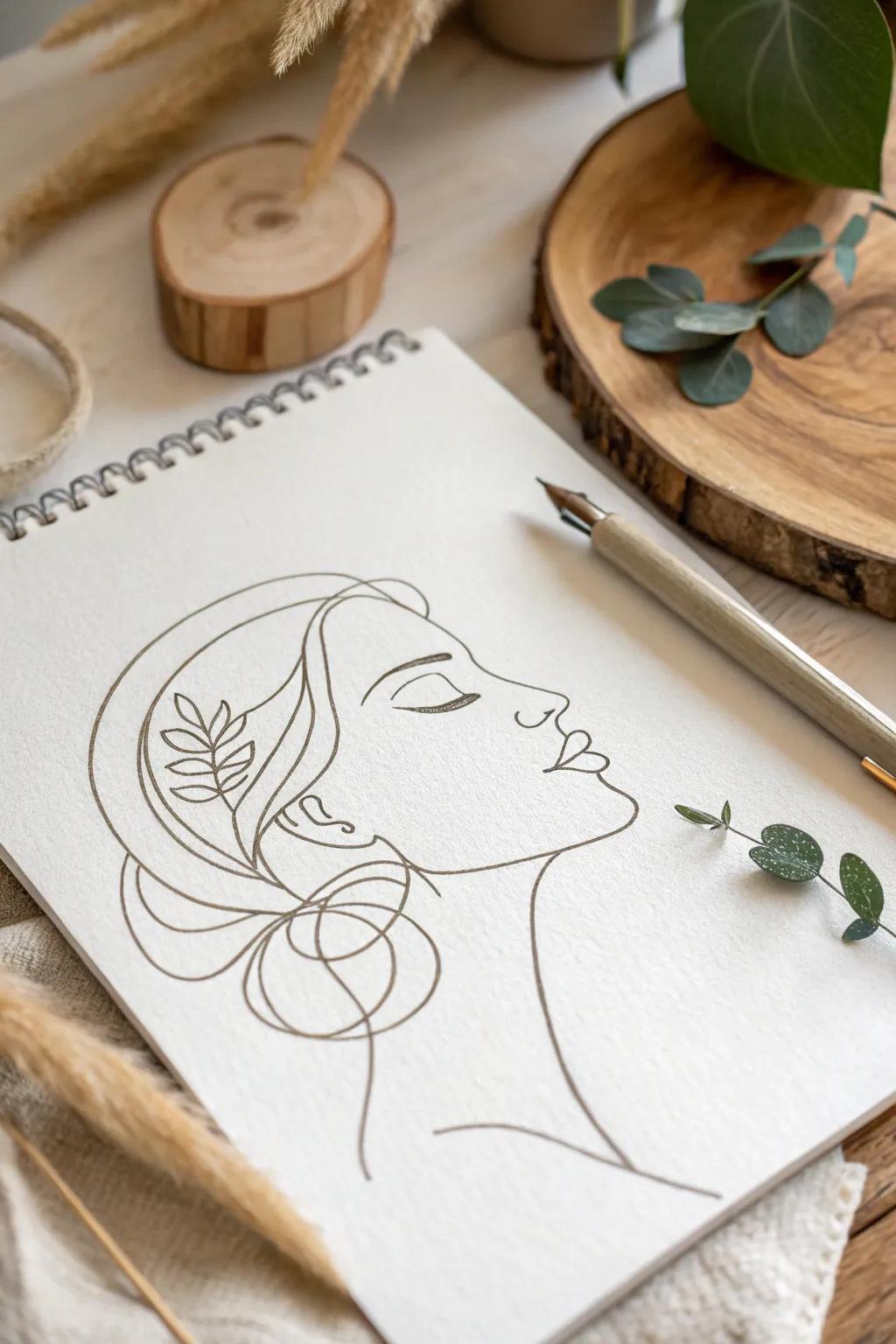 Explore the art of simplicity with continuous line portraits – a minimalist masterpiece waiting to be created!