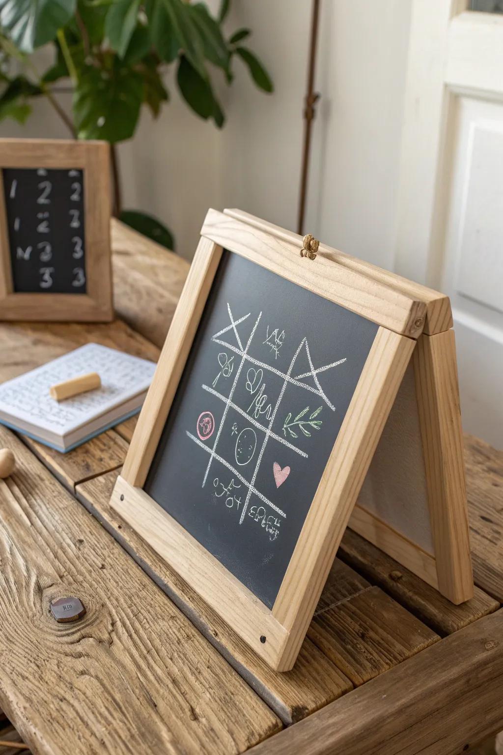 Elevate your game nights with a chic, customizable chalkboard game board—where simplicity meets endless fun!