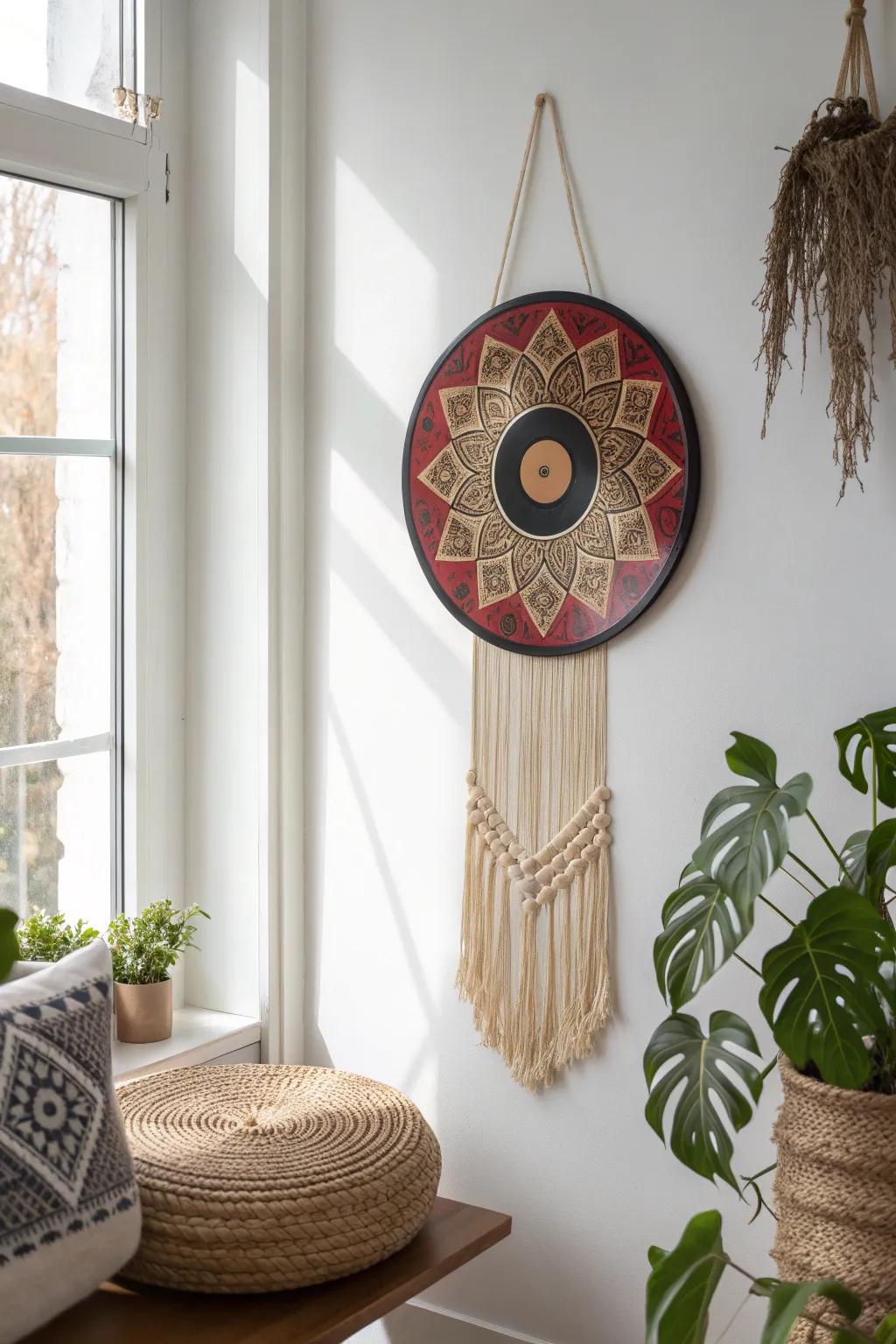 Transform your vinyl records into captivating wall art with a touch of Scandinavian-Boho flair!