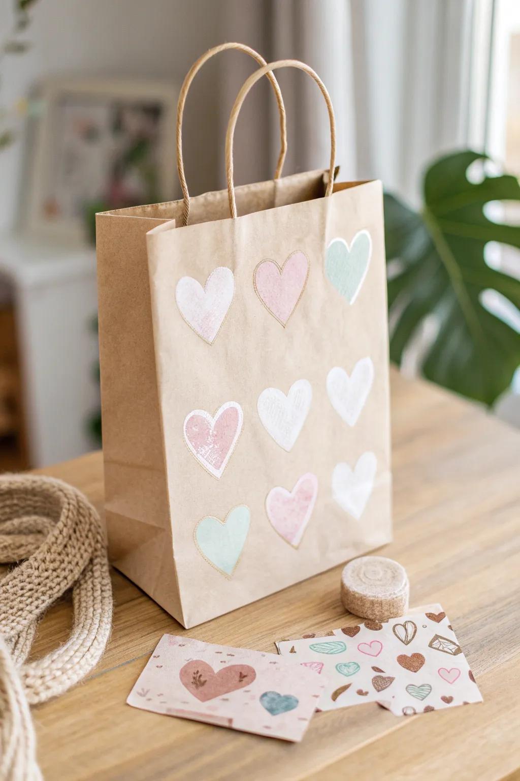 Craft your love effortlessly with these charming, heart-adorned Valentine bags!