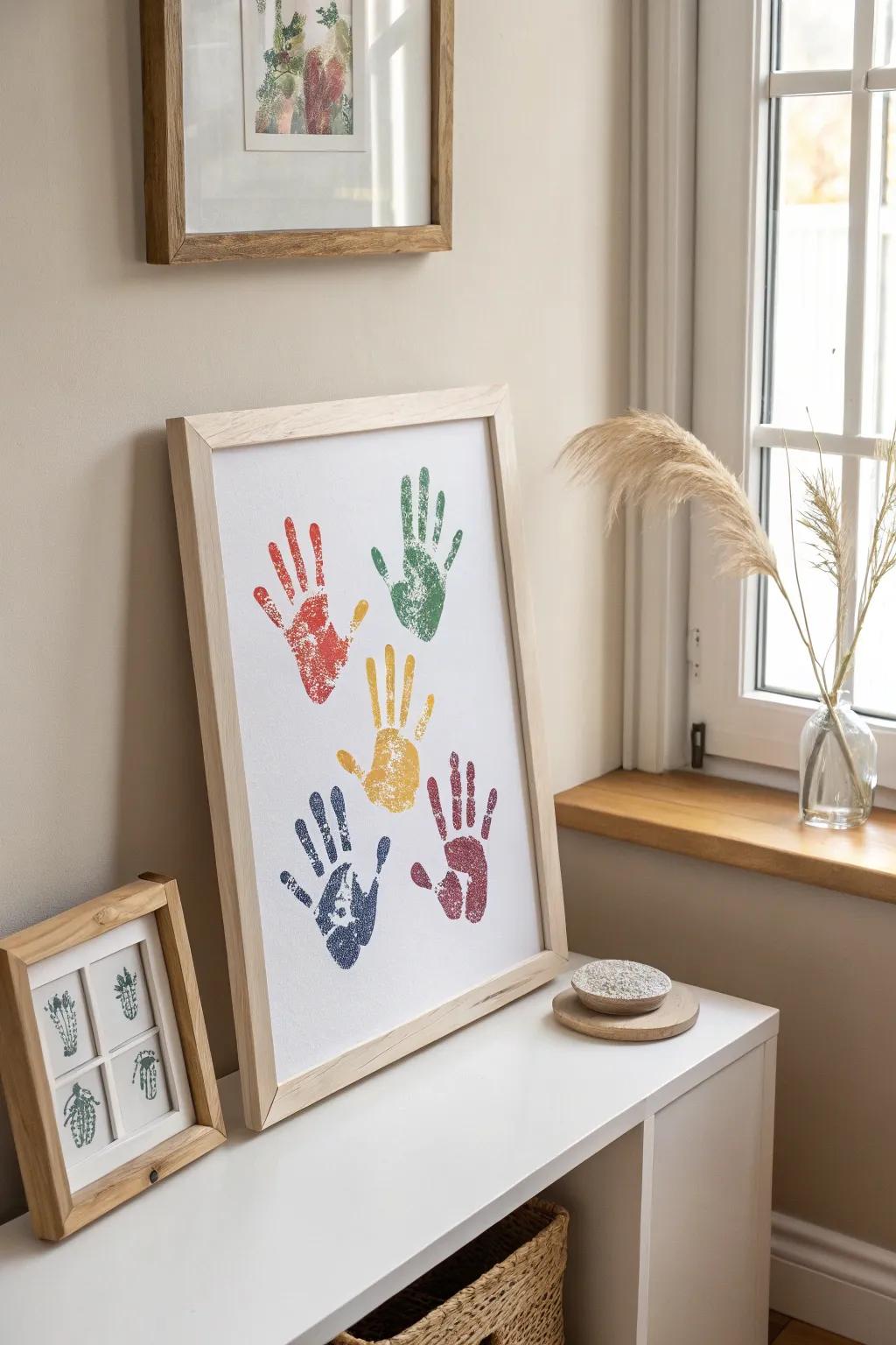 Capture the magic of tiny hands with personalized handprint art—a touching Father's Day gift that celebrates simplicity and love.