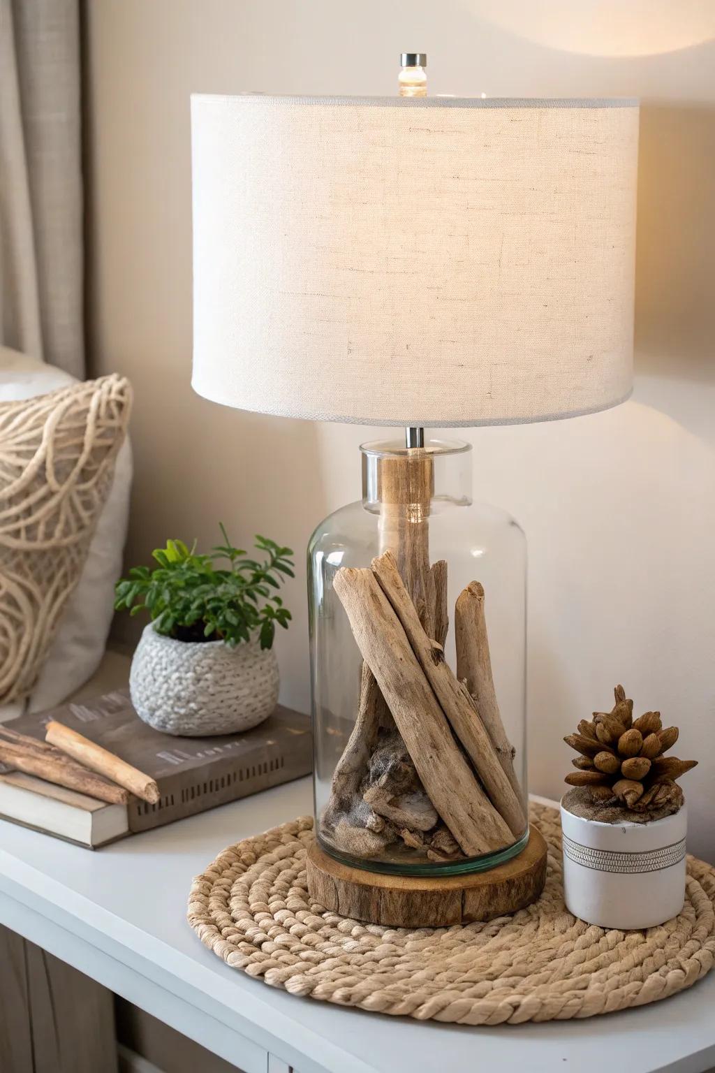 Illuminate your space with the natural elegance of driftwood, blending oceanic charm with minimalist design.