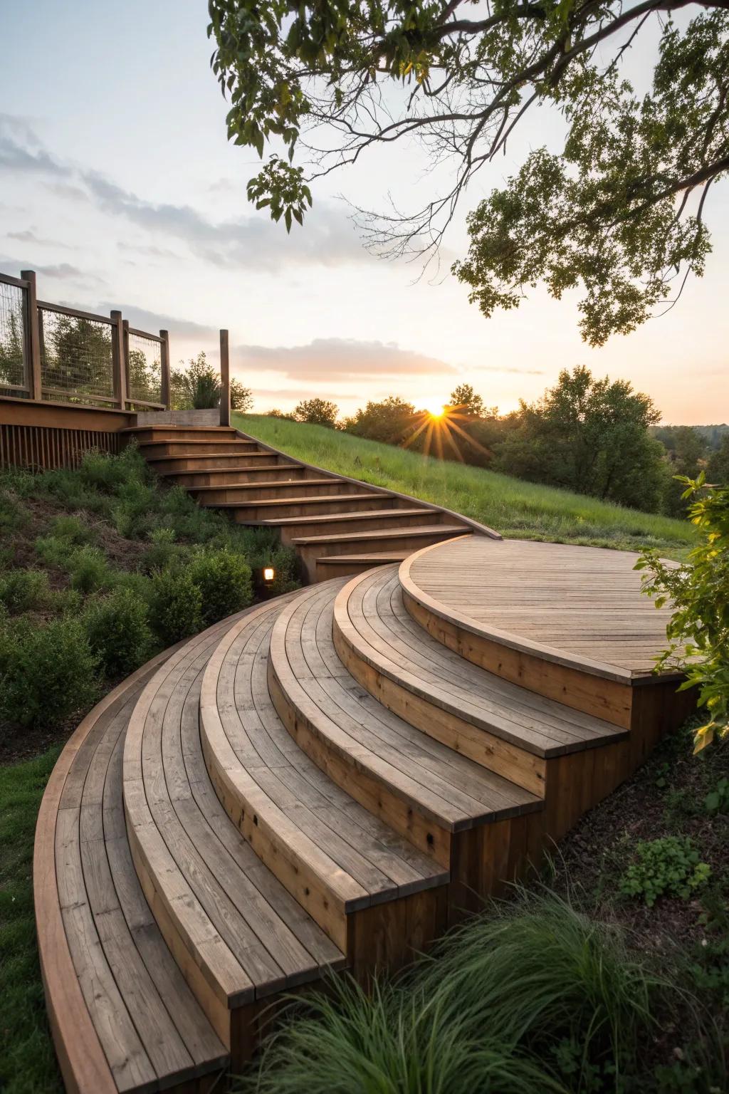 Curved Elegance: Where Craftsmanship Meets Nature's Serenity.