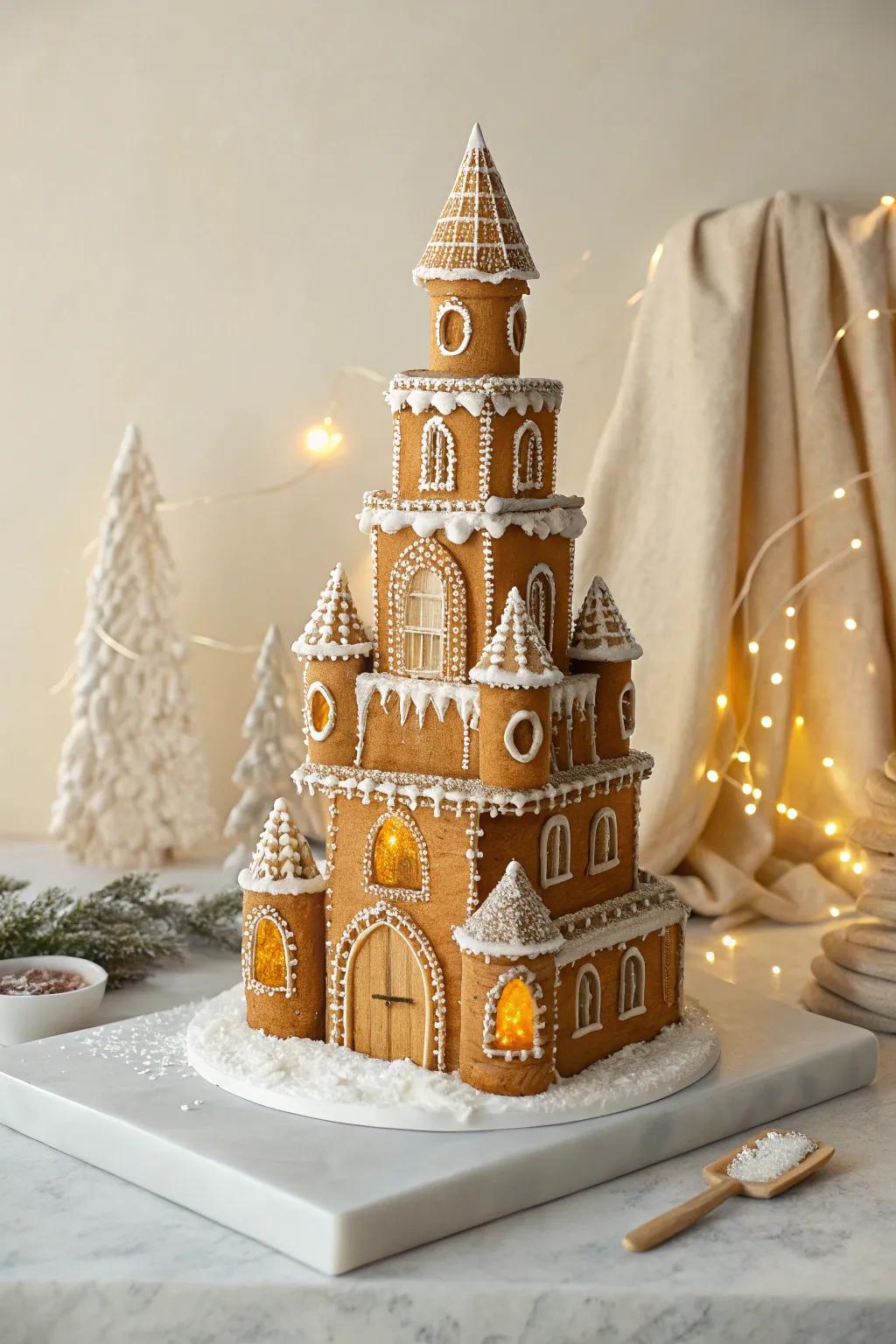 Elevate your holiday baking with a majestic gingerbread castle masterpiece!