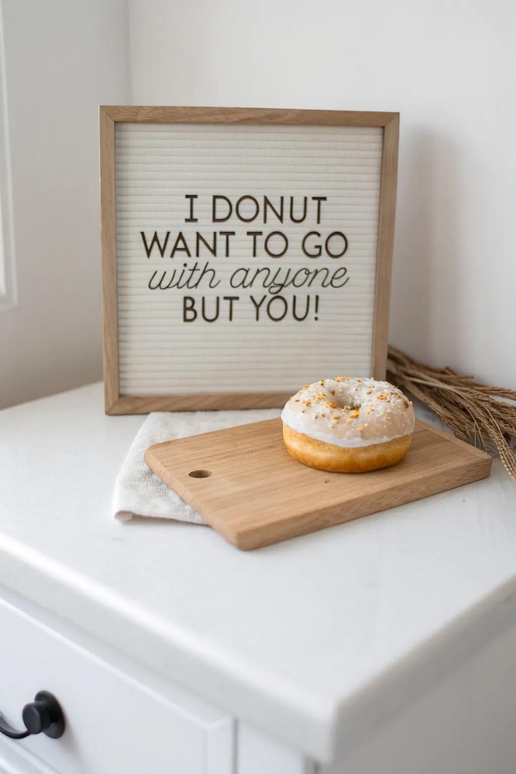 Sweeten the proposal with a dash of humor and a touch of elegance. 🍩✨