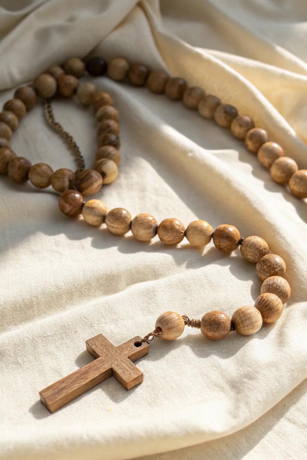 Embrace the natural beauty and rustic charm of handcrafted wooden bead rosaries. 📿✨ #ScandinavianStyle #MinimalistBoho #Craftsmanship