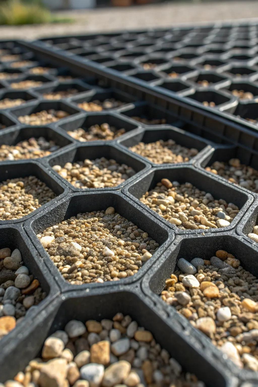 Achieve a stable driveway with expertly crafted gravel grids. Perfect for those who appreciate quality craftsmanship.