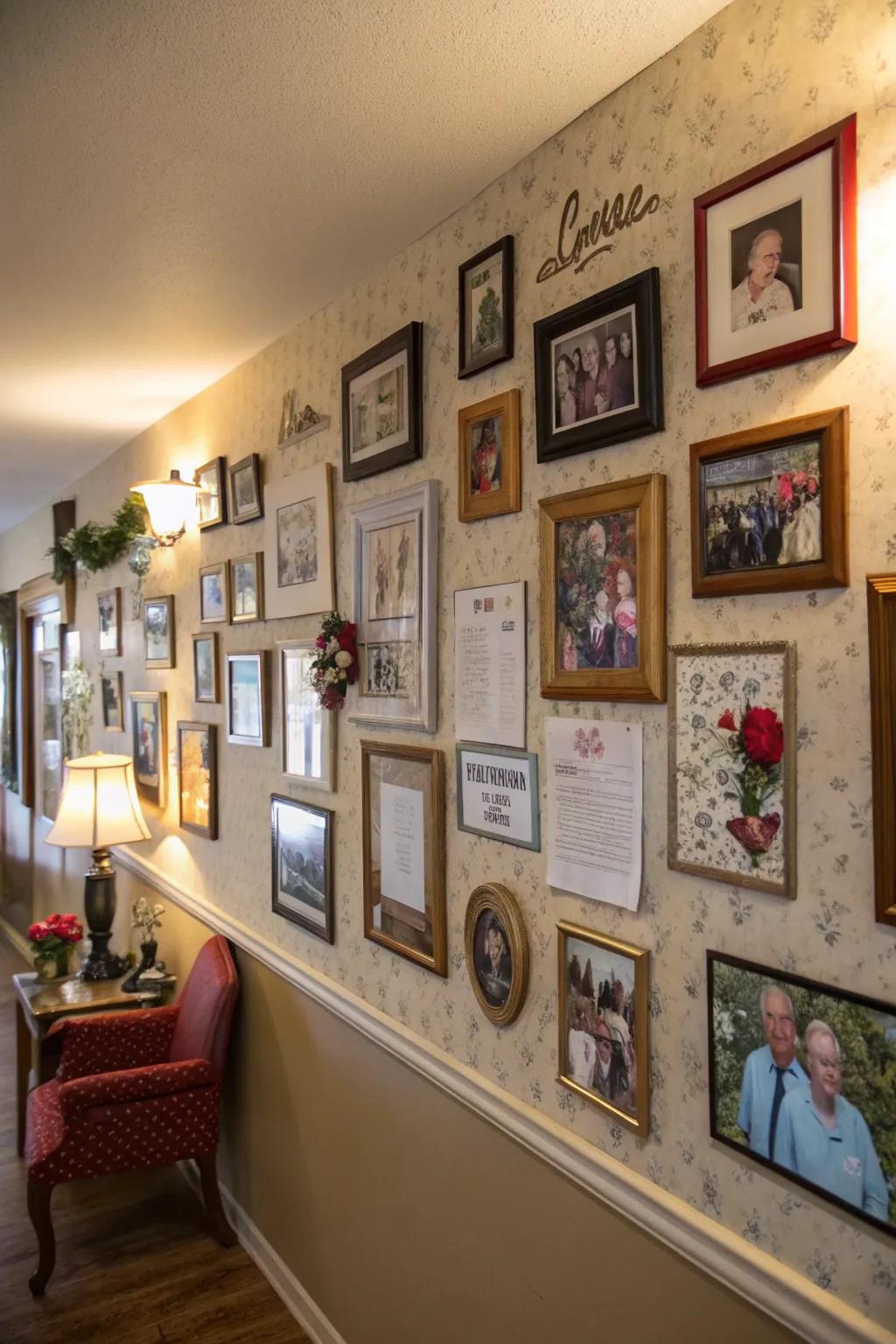 Make the room personal with a gallery of cherished memories.