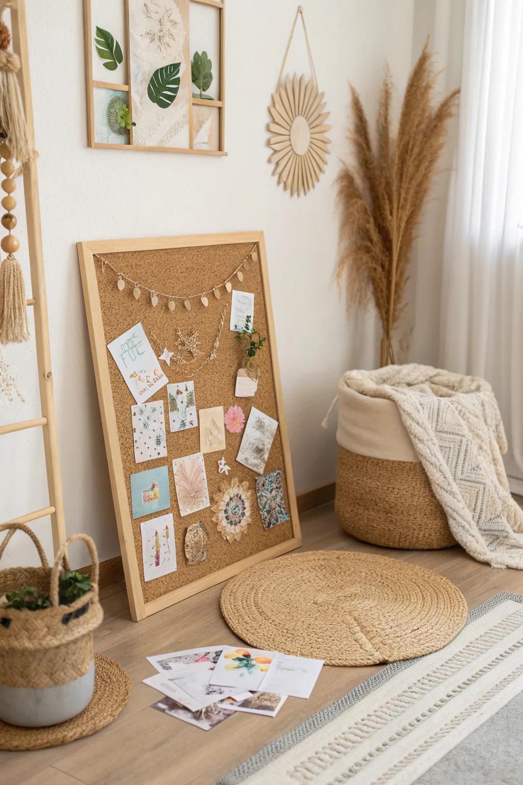 Elevate your sticker collection with a chic corkboard display that tells your story.