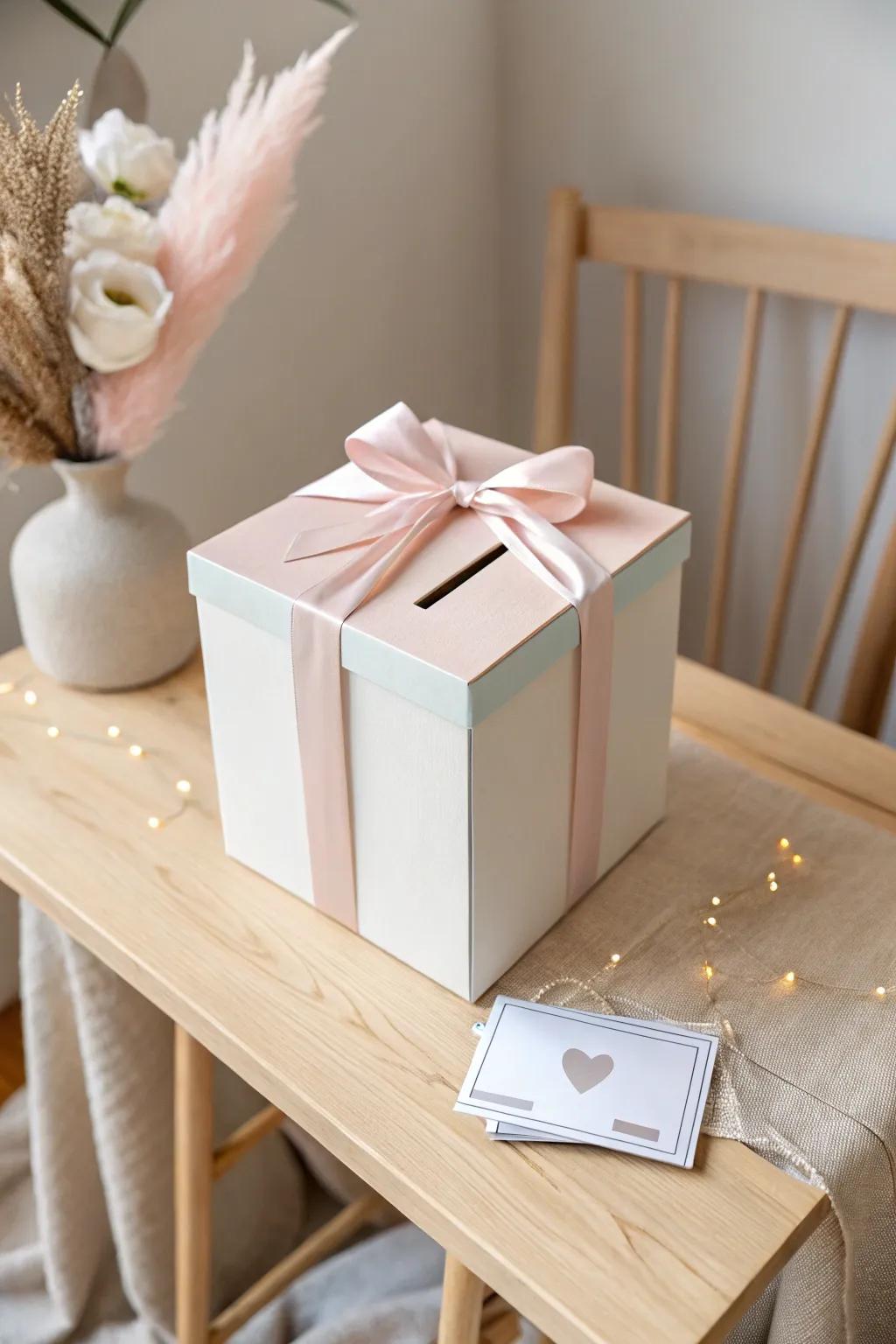 Unwrap the joy of saving with this charming gift-inspired money box. Perfect for adding a touch of beauty and simplicity to any space!