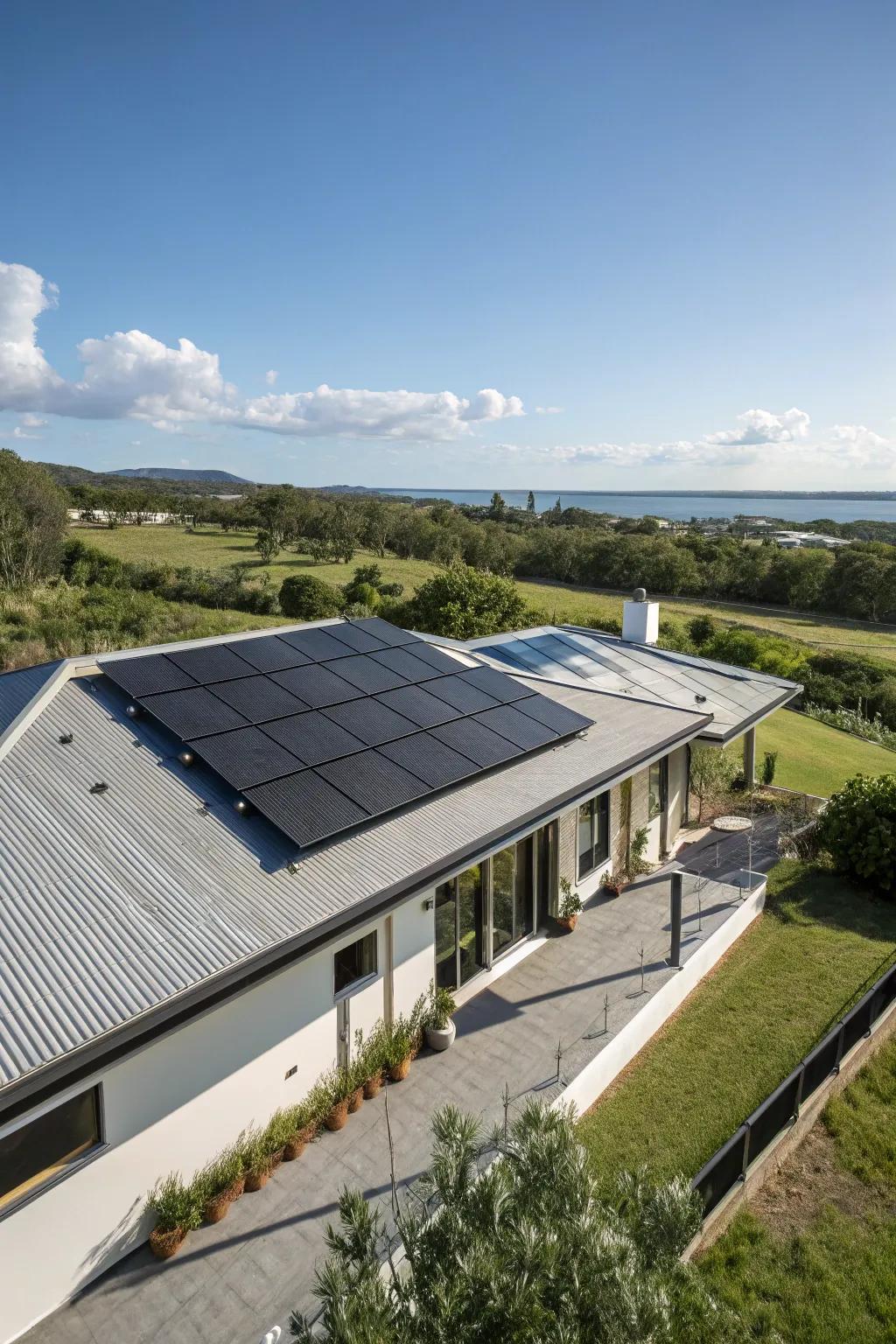 Harness the power of the sun with rooftop solar panels.
