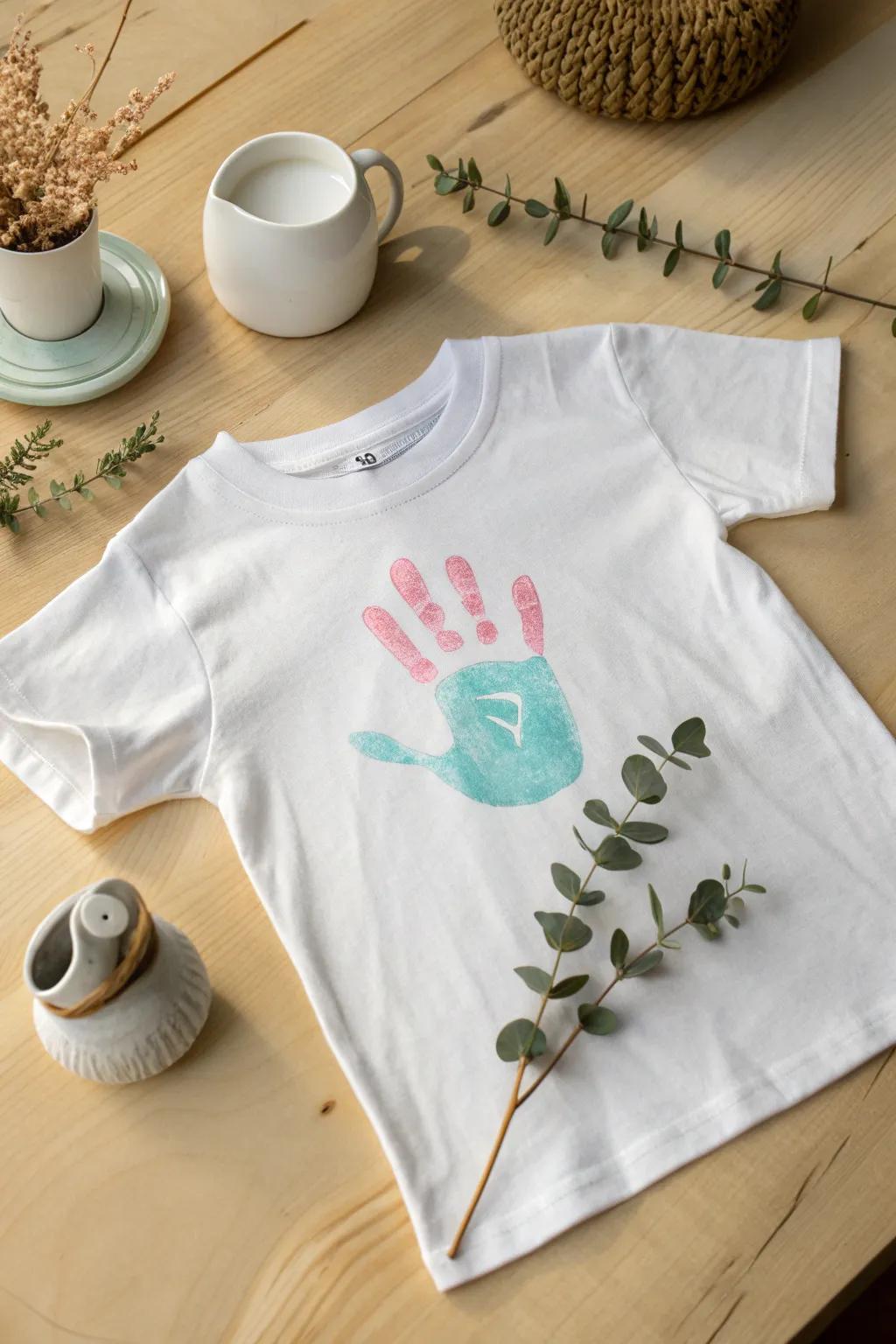 Capture the joy of childhood with handmade handprint t-shirts – where creativity meets simplicity.